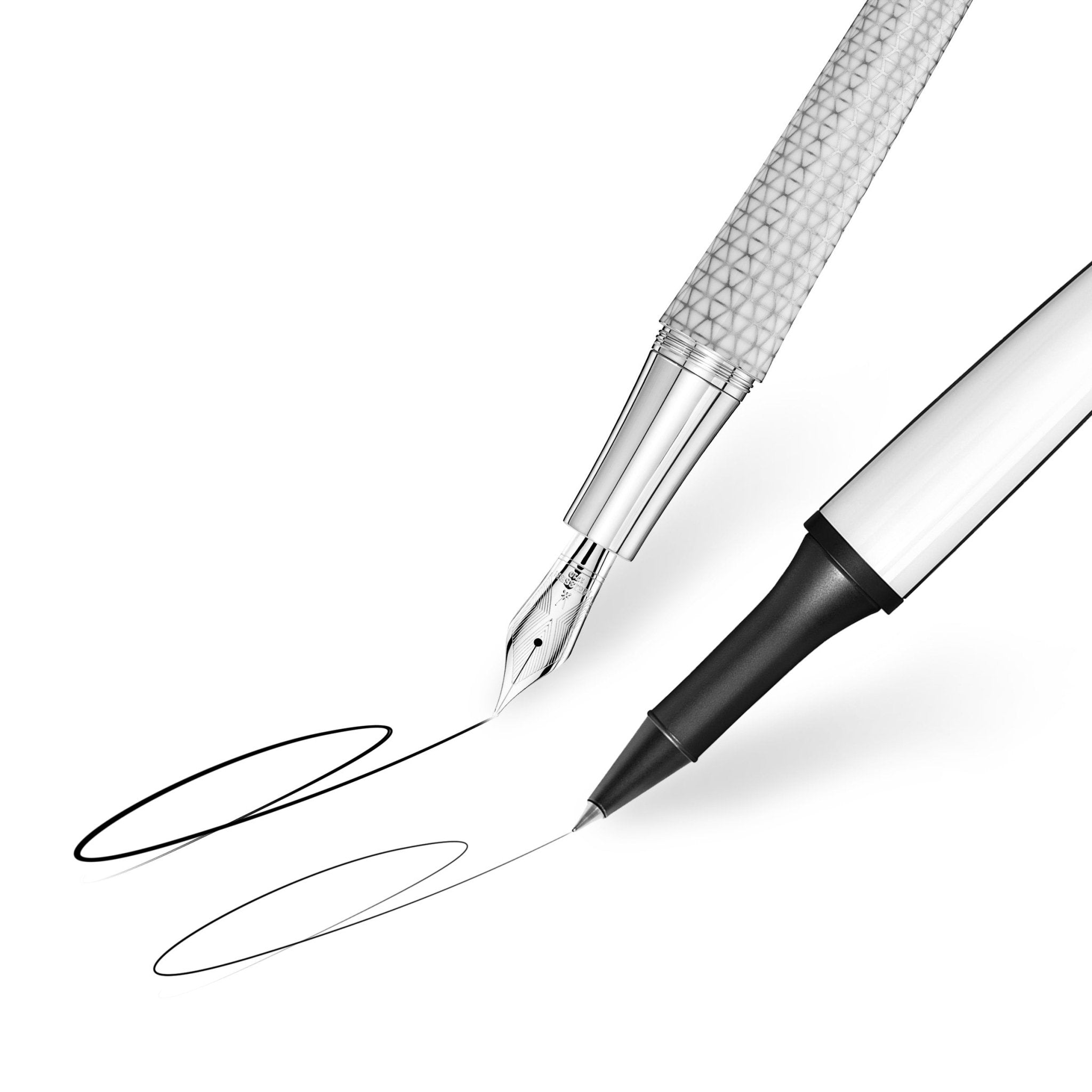 Füllfederhalter, Geometric schwarz, H 13 cm | Meissen Mascara MPE - 0003 - 005 - Meissen Weimar