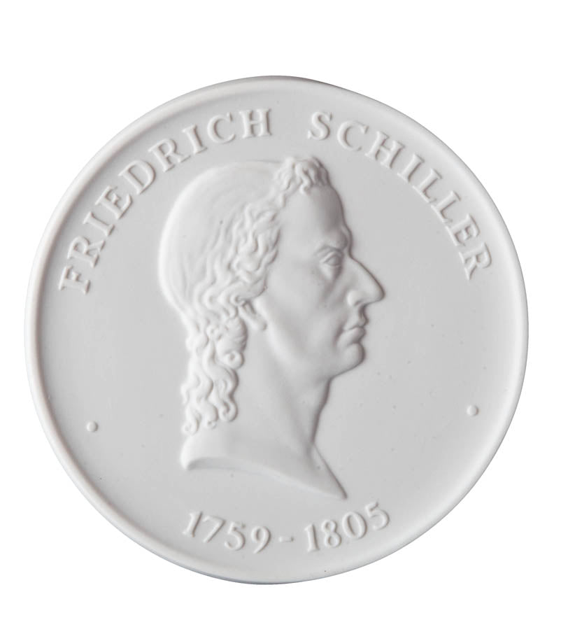 Gedenk - Medaille Schiller zum 200. Todestag, Medaille, weiß, 2er Set, Ø 10 cm | Meissen Medaille 000003 - 98863 - Meissen Weimar