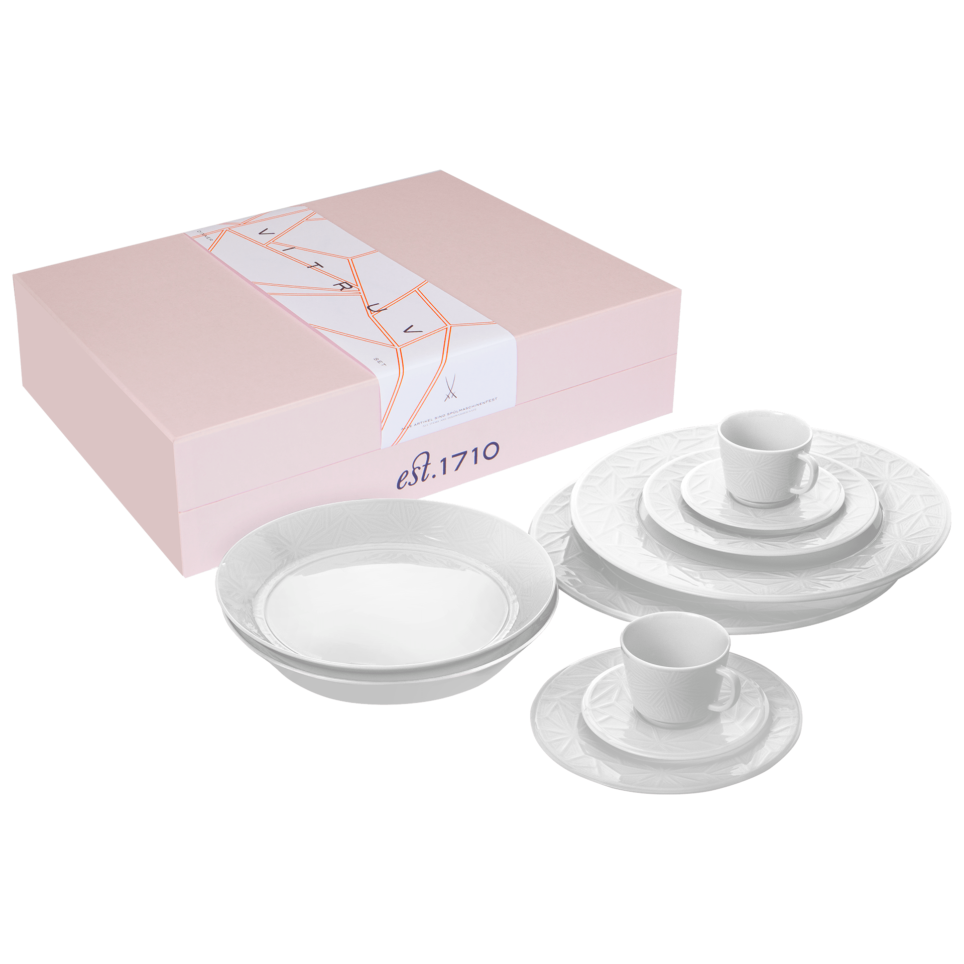 Geschirr - Set Weiß, 10 - teilig | Meissen Vitruv Graphic 000001 - c4501 - Meissen Weimar