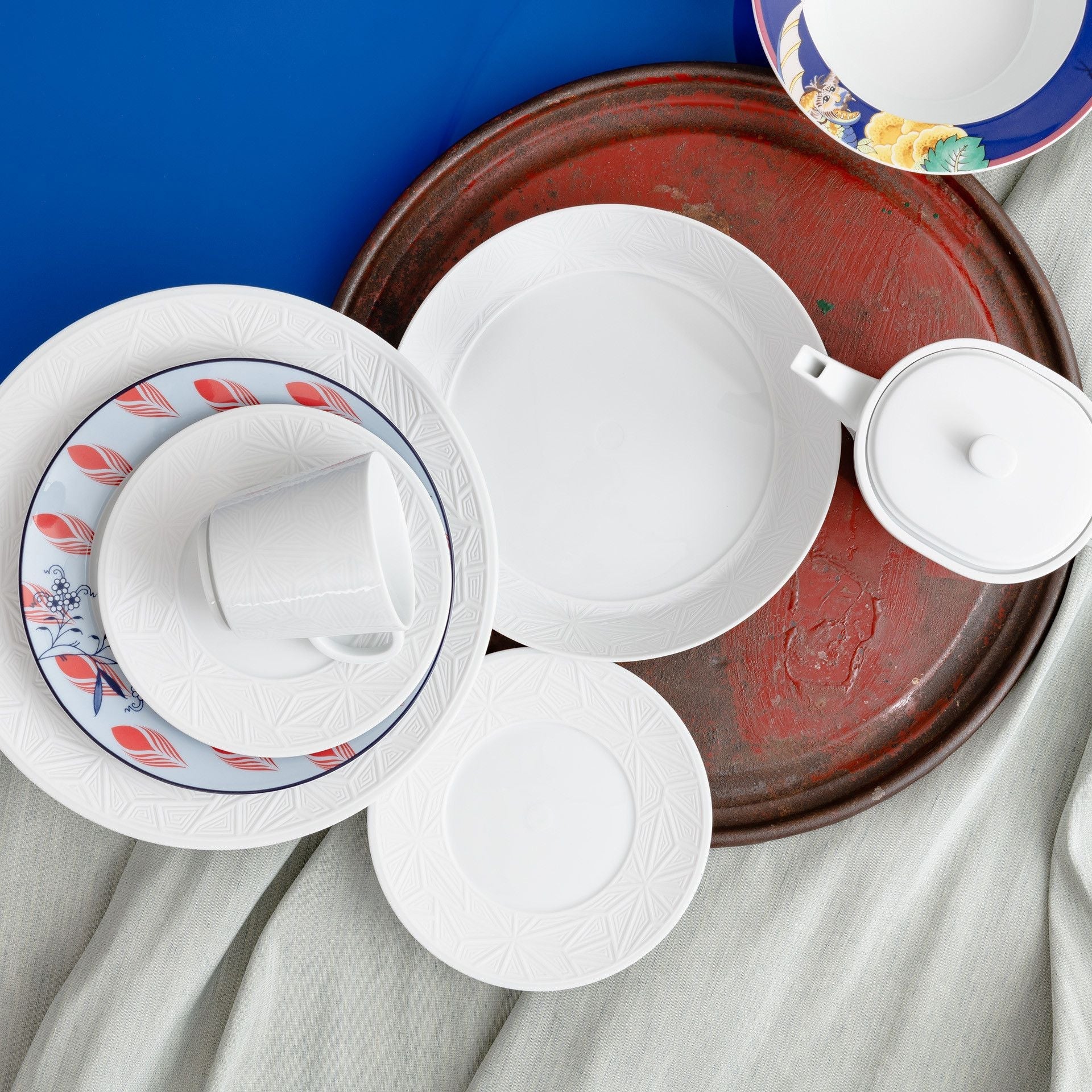 Geschirr - Set Weiß, 10 - teilig | Meissen Vitruv Graphic 000001 - c4501 - Meissen Weimar