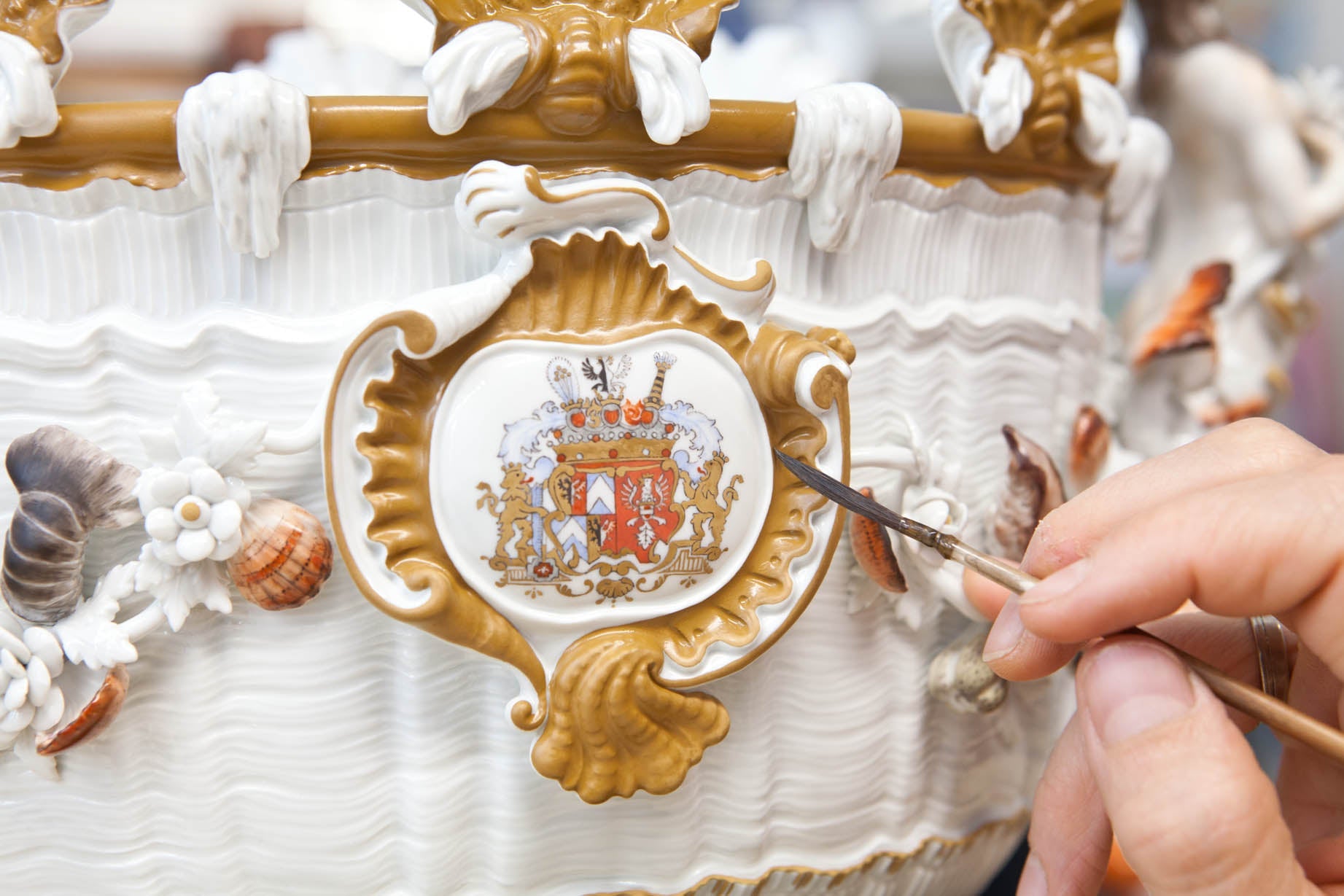 Gläserkühler Brühlsches Wappen, Höhe 22,5 cm | Meissen Limitierte Meisterwerke 905584 - 05190 - Meissen Weimar