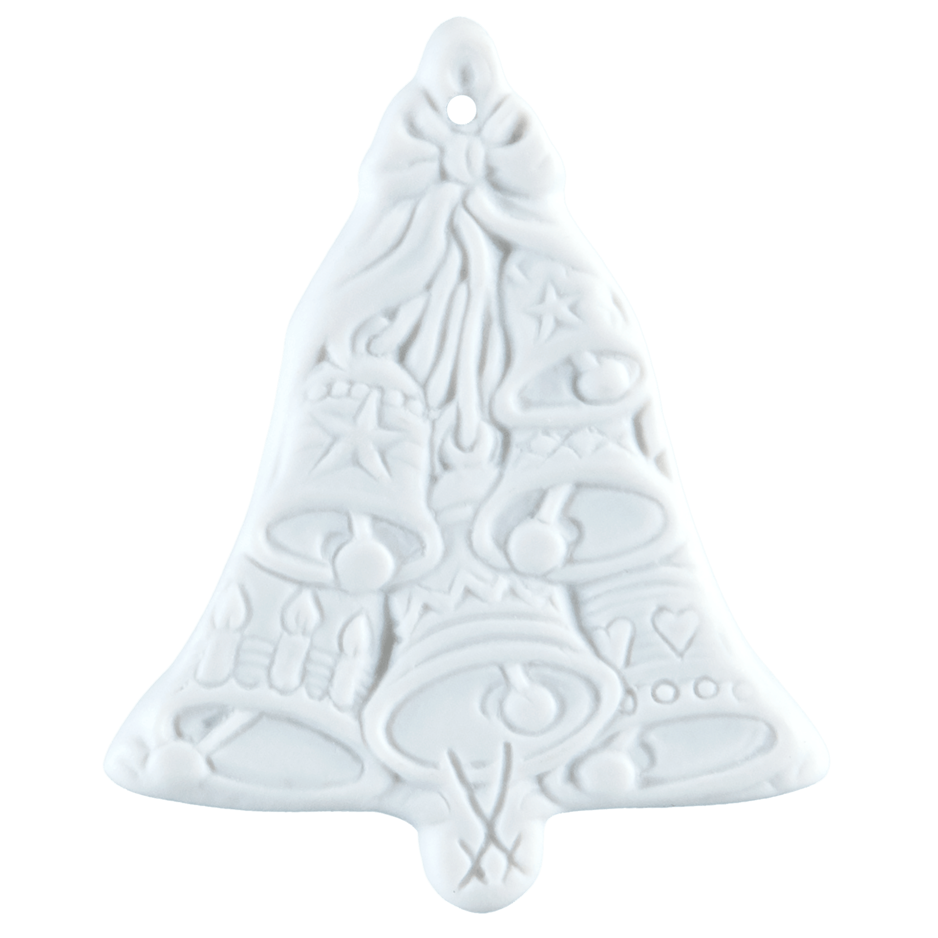 Glocke mit Kerzen, Medaillen, weiß, H 5 cm | Meissen Zweigschmuck Weihnachtskollektion 000003-98F12 - Meissen Weimar