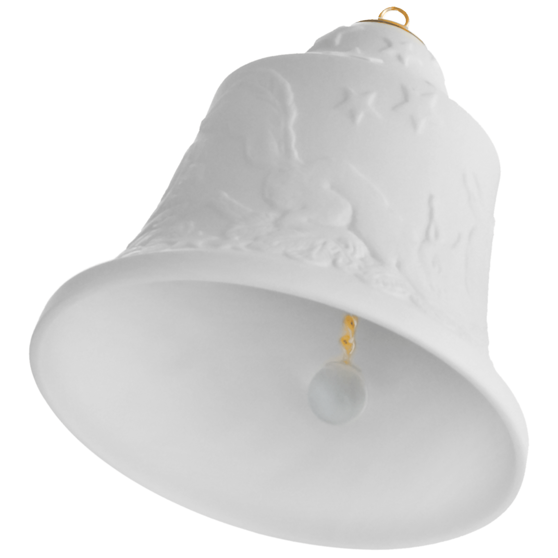 Glocke mit Relief, Eichhörnchen, Weiß, Biskuit, H 8 cm | Meissen Zweigschmuck Glocken Kollektion 001001 - 55M86 - Meissen Weimar