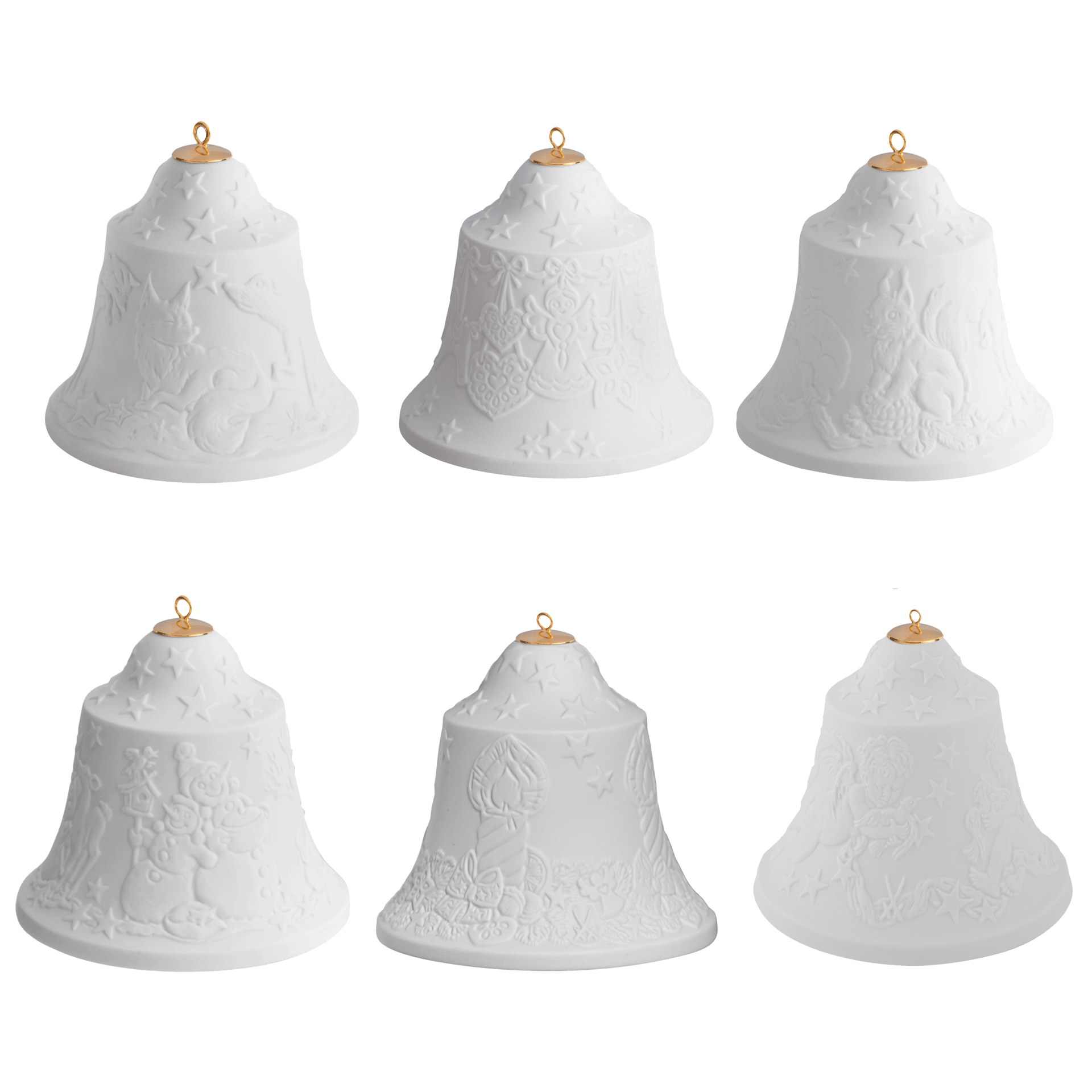 Glocken - Set, 6 - tlg., Weiß, Biskuit | Meissen Zweigschmuck Glocken Kollektion 001001-C5566 - Meissen Weimar