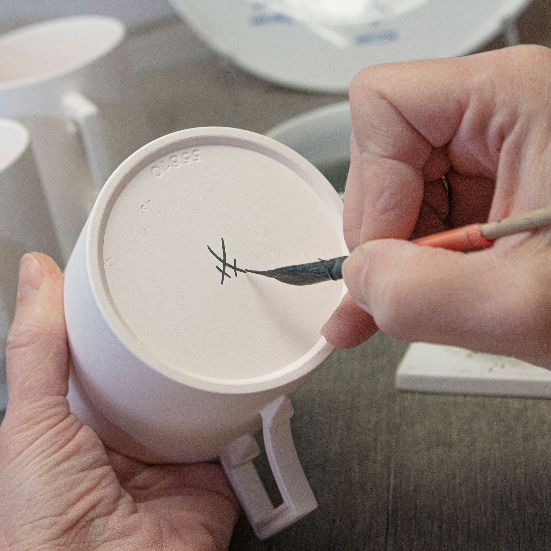 Glühweintassen - Set, 3 - tlg., Wackerbarths Weiß & Heiß, 2 Henkelbecher Sternenrelief, Form: Berlin | Meissen - Set Kollektion Genußwelten 000001 - 55M80 - Meissen Weimar