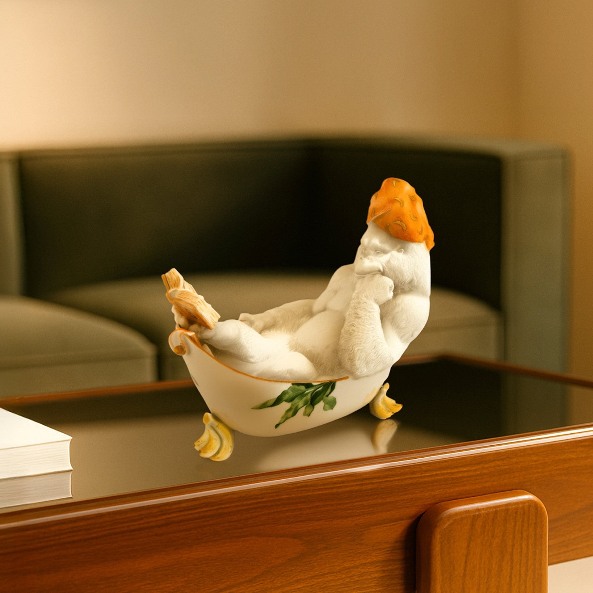 Gorilla in der Badewanne, Lim. 25, H 20 cm | Meissen Limitierte Meisterwerke 900384-78064 - Meissen Weimar