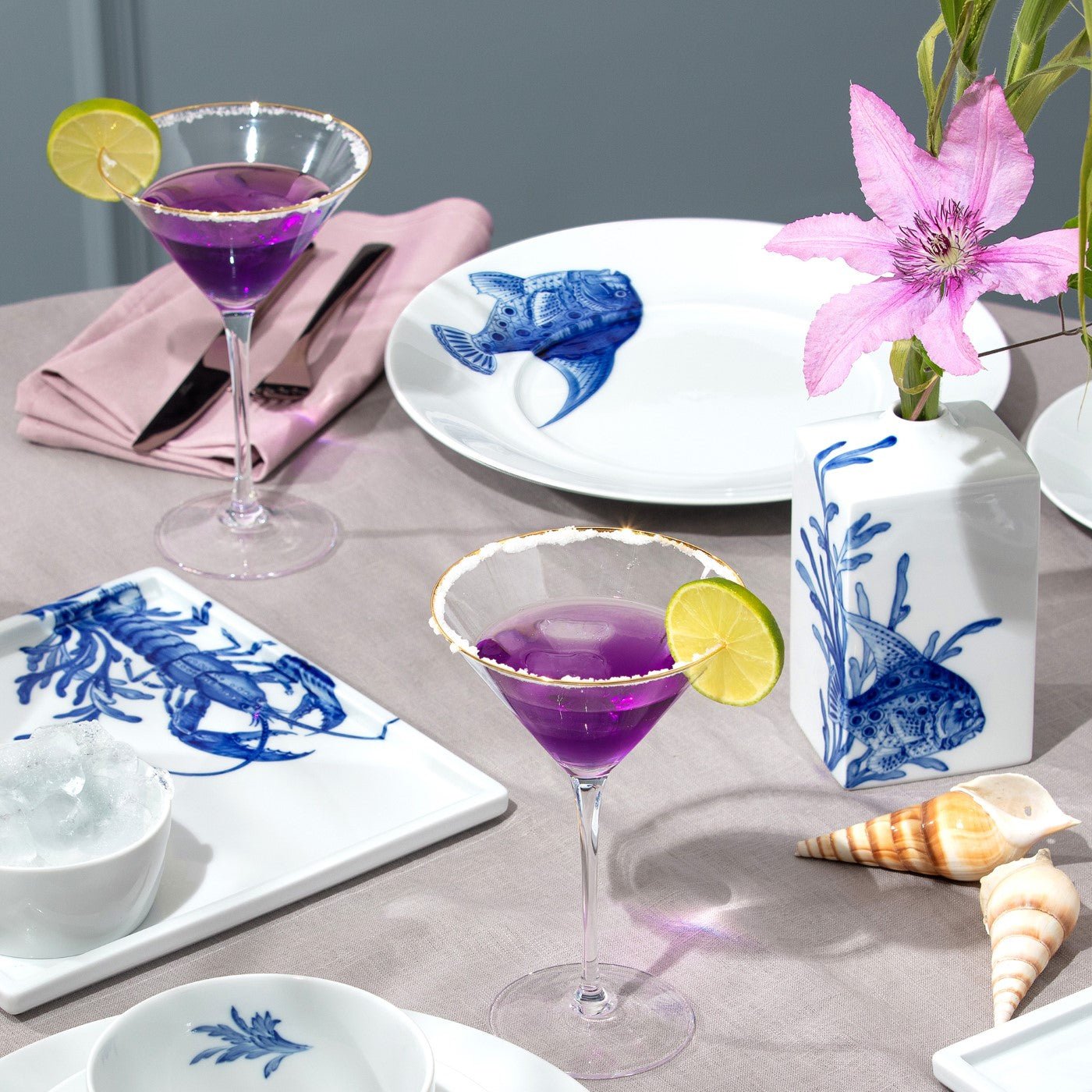 Gourmetteller, flach, "Blue Treasures", Fisch, Ø 28,5 cm | Meissen Cosmopolitan 82a277 - 37480 - Meissen Weimar
