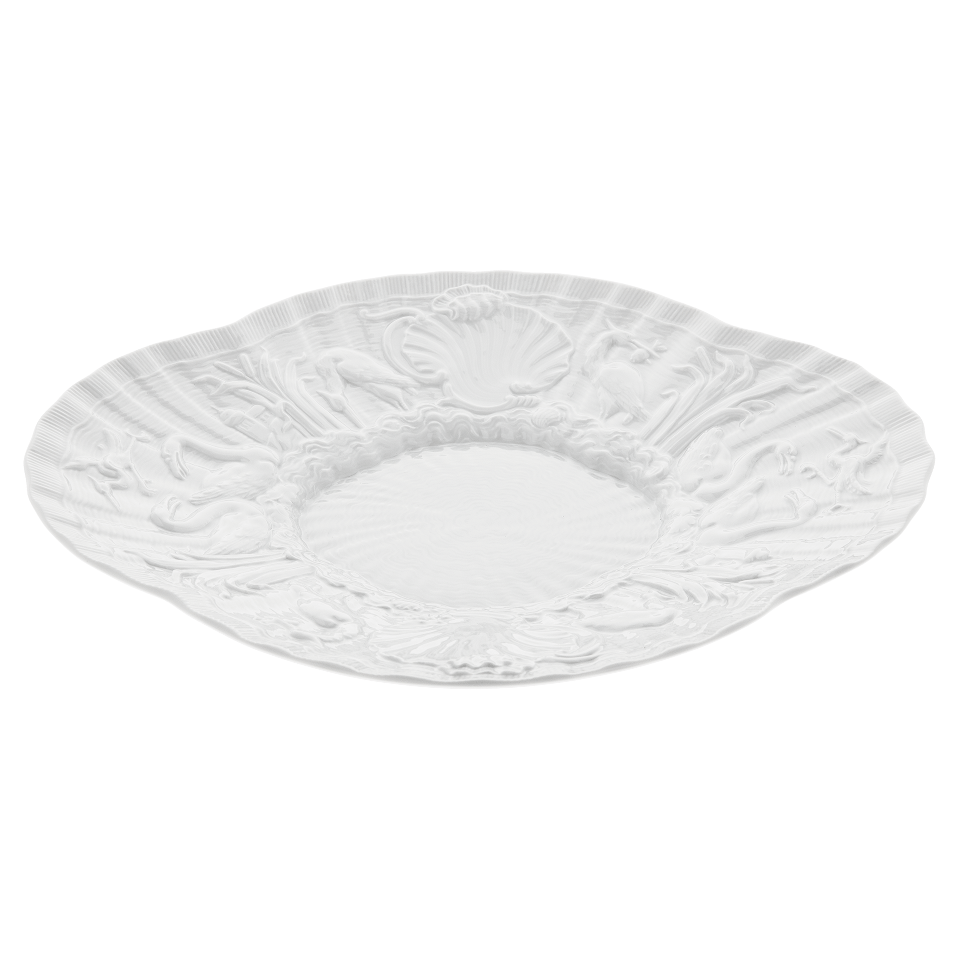 Gourmetteller, flach, Weiß, L 30 cm | Meissen Schwanendessin 000001 - 05480 - Meissen Weimar