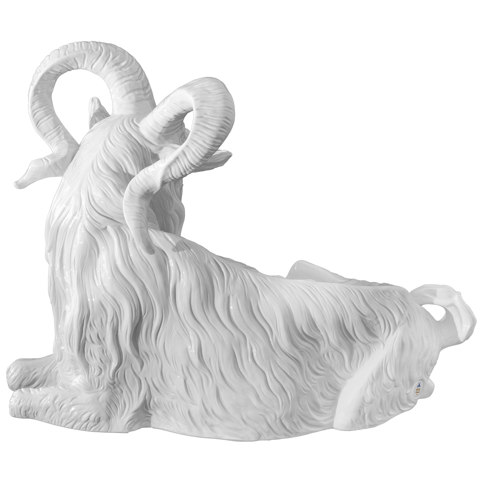 Großfigur Ziegenbock Weiß H 57 cm | Meissen Exklusiv - Kollektion 000080 - 76m24 - Meissen Weimar