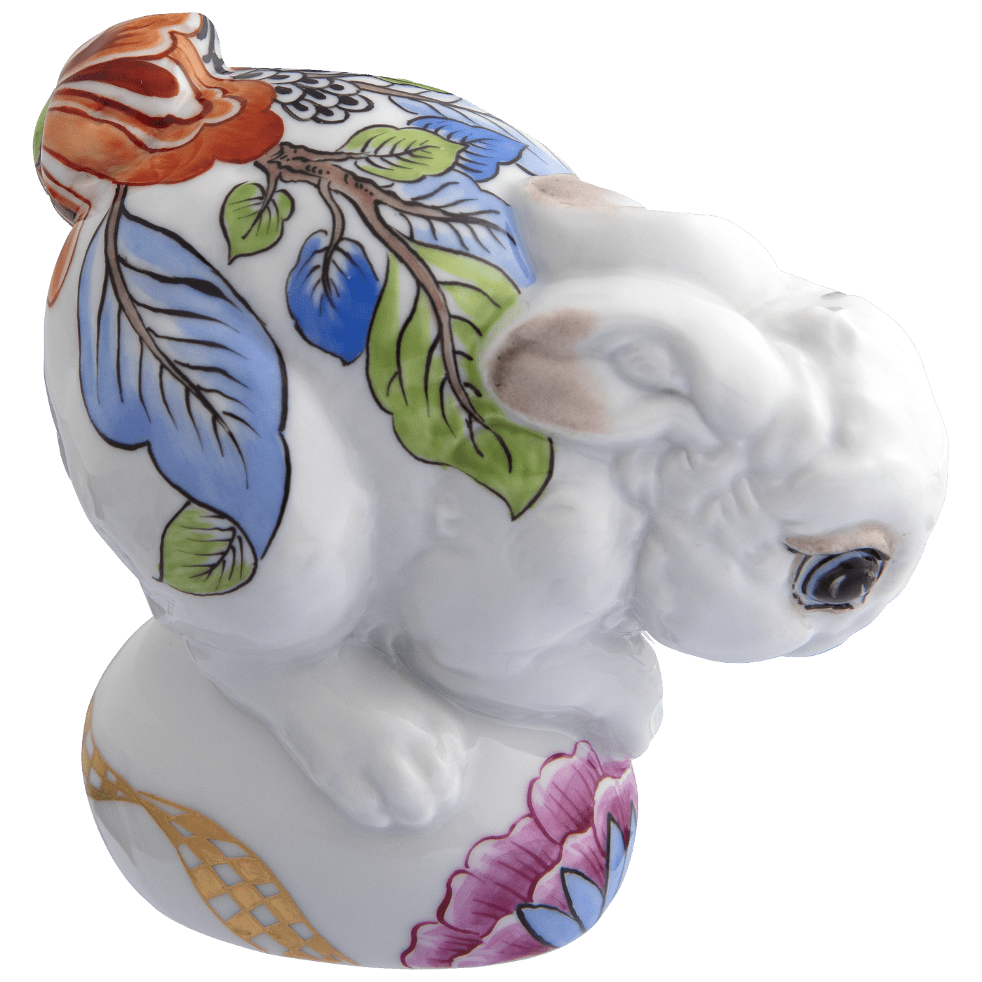 Hase Benno, Indisch Blümchen, H 8,5 cm | Meissen Figuren - Edition Hasen 483190 - 83605 - Meissen Weimar