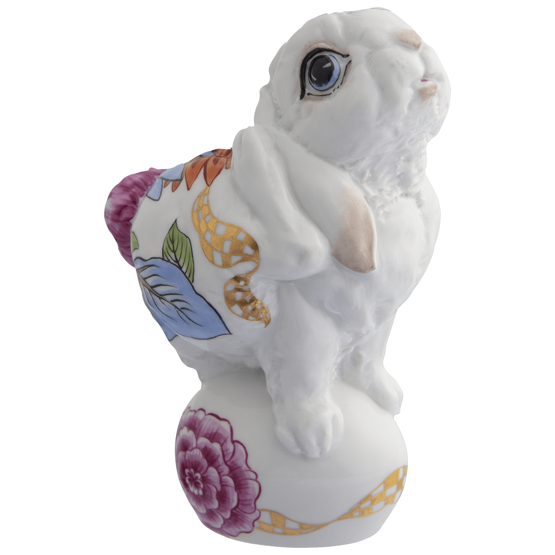 Hase Donna, Indisch Blümchen, H 12 cm | Meissen Figuren - Edition Hasen 483190 - 83613 - Meissen Weimar