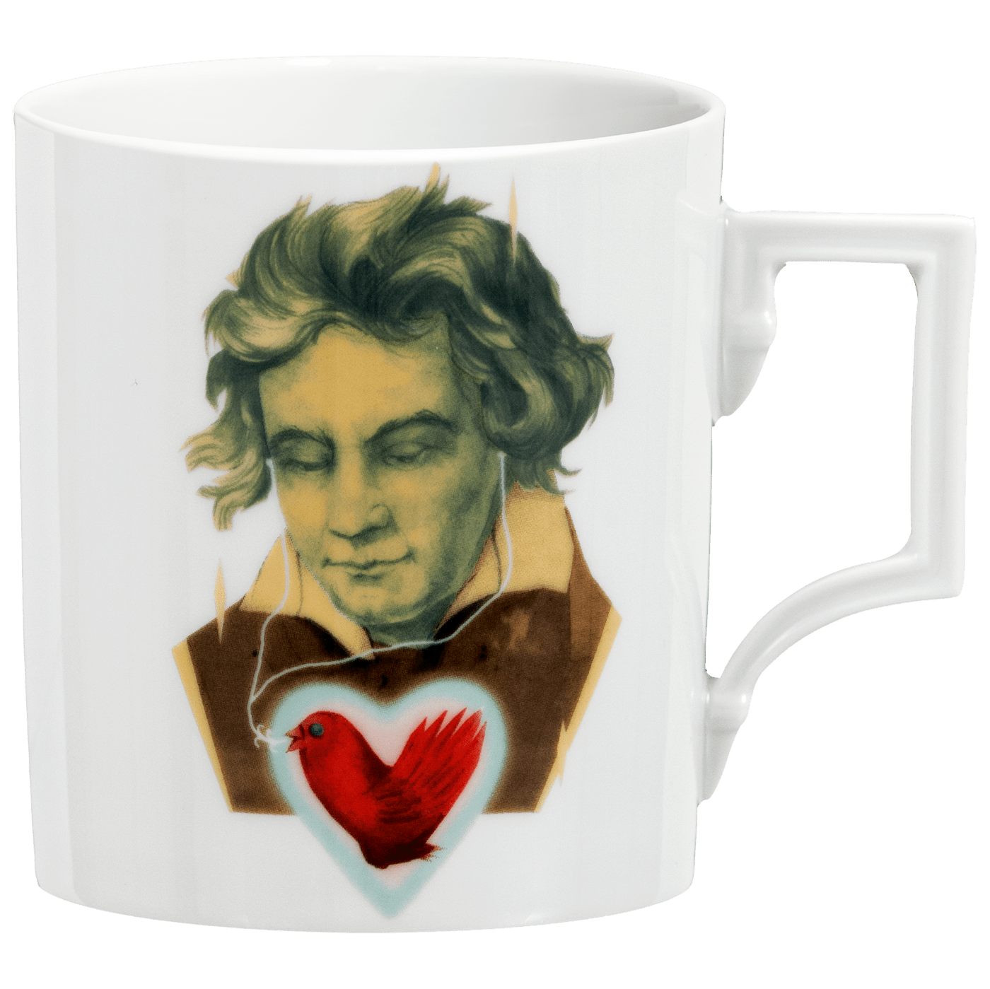 Henkelbecher , "250. Geburtstag", Portrait Ludwig van Beethoven, 0,25 l | Meissen Mug Berlin 79A717 - 55810 - Meissen Weimar