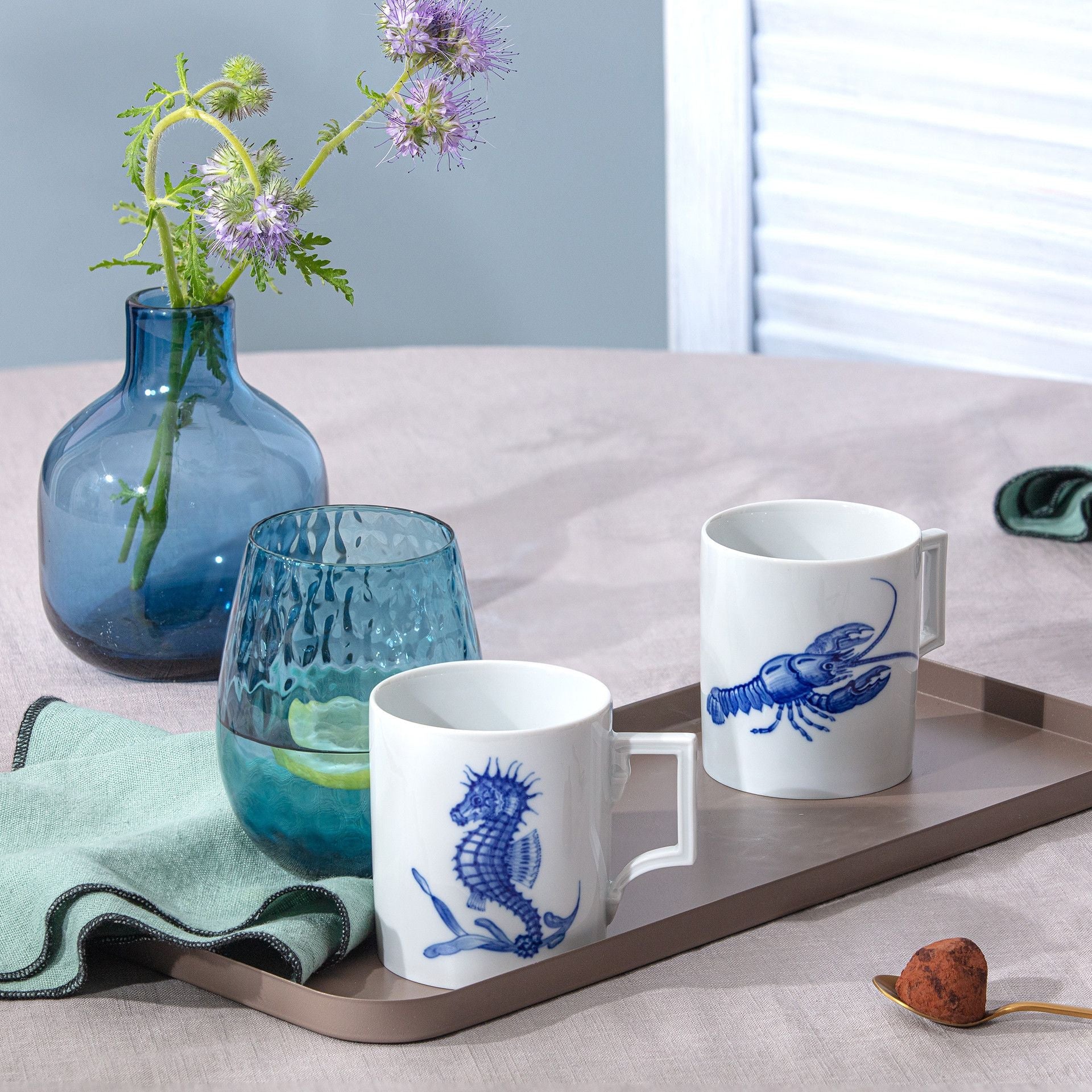Henkelbecher, "Blue Treasures", Seepferdchen, V 0,25 l | Meissen Mug Berlin 82A278 - 55810 - Meissen Weimar