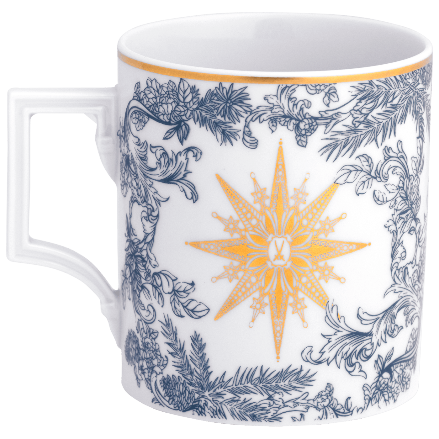 Henkelbecher, Form "Berlin", "Meissen Christmas Star", blau, V 0,25 l | The Meissen Mug Collection - Berlin 79A940 - 55810 - Meissen Weimar
