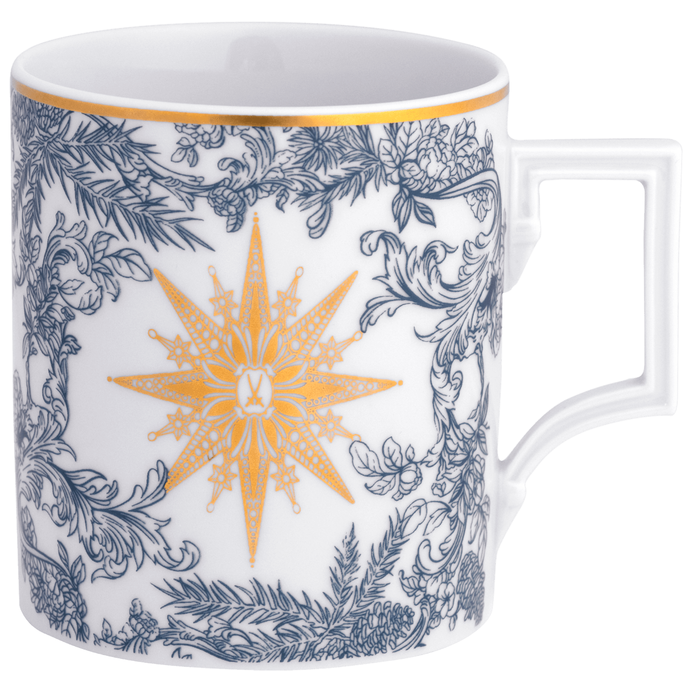 Henkelbecher, Form "Berlin", "Meissen Christmas Star", blau, V 0,25 l | The Meissen Mug Collection - Berlin 79A940 - 55810 - Meissen Weimar