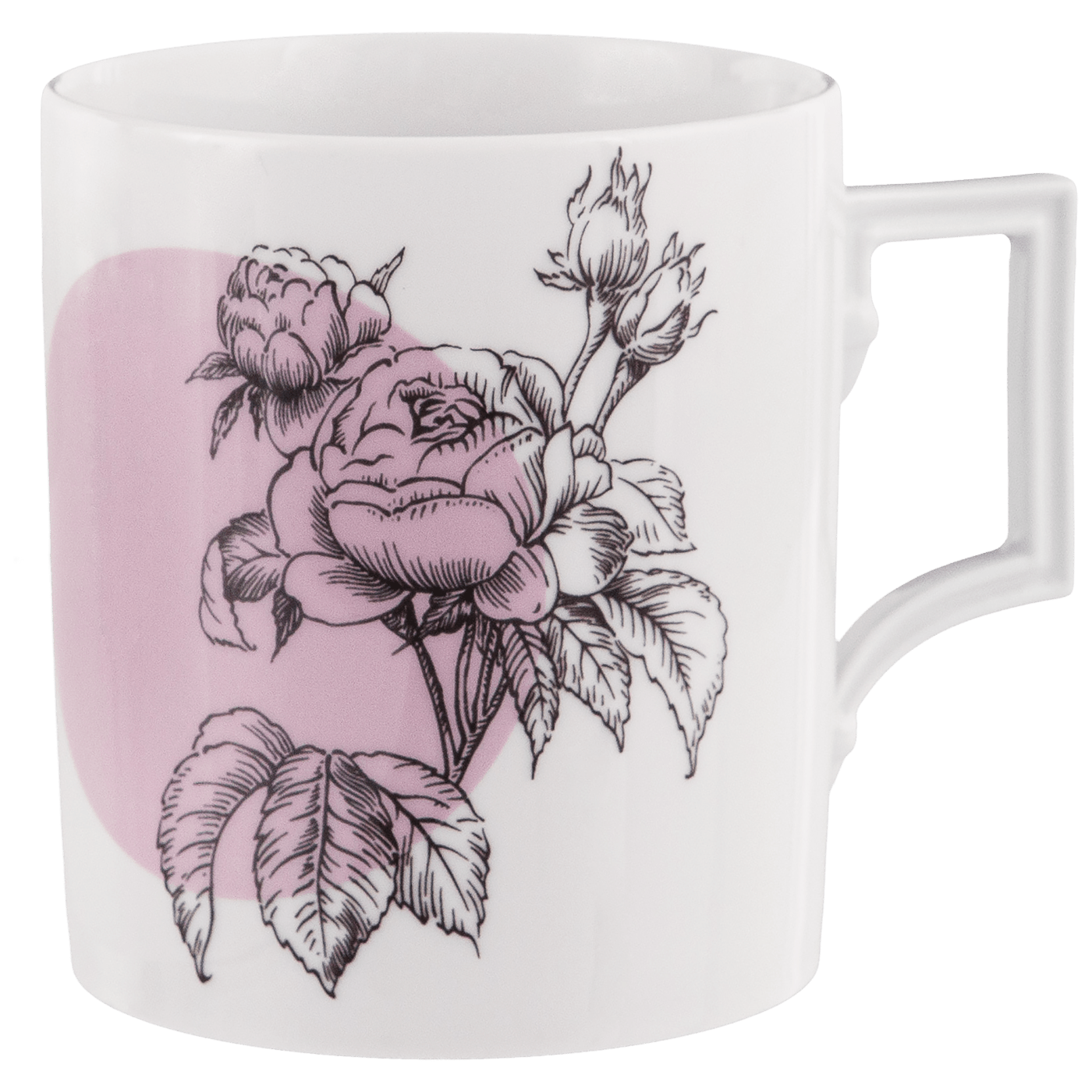 Henkelbecher, grafischer schwarzer Rosenzweig "Graphic Rose", 0,25l | The Meissen Mug Collection - Berlin 79A447 - 55810 - Meissen Weimar