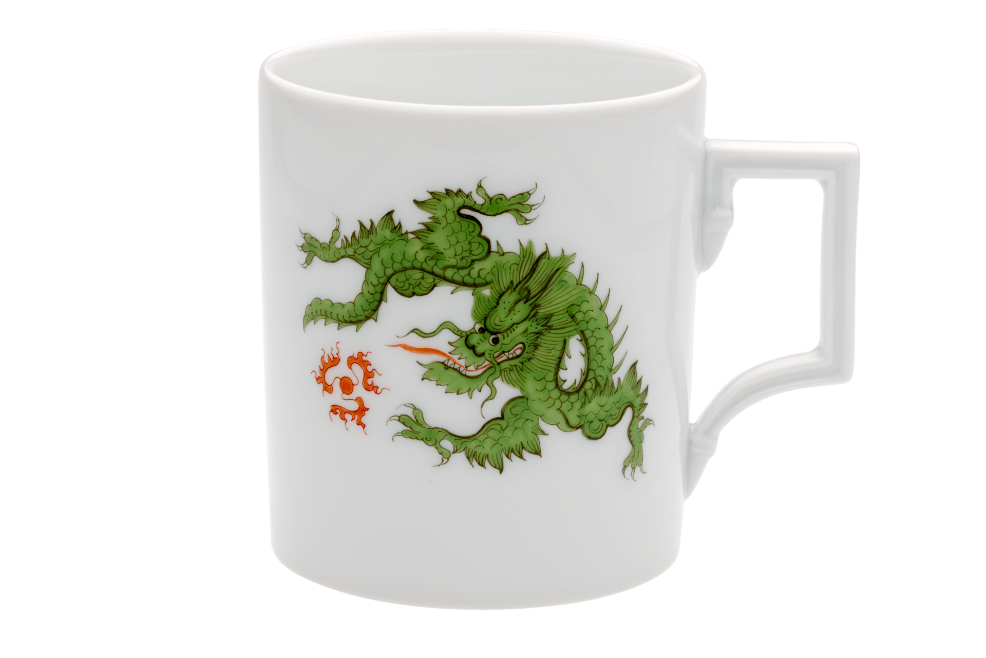 Henkelbecher, Ming - Drache, leicht, modifizierte Ausführung, grün, 0,25 l | Meissen Mug Berlin 33A172 - 55810 - Meissen Weimar