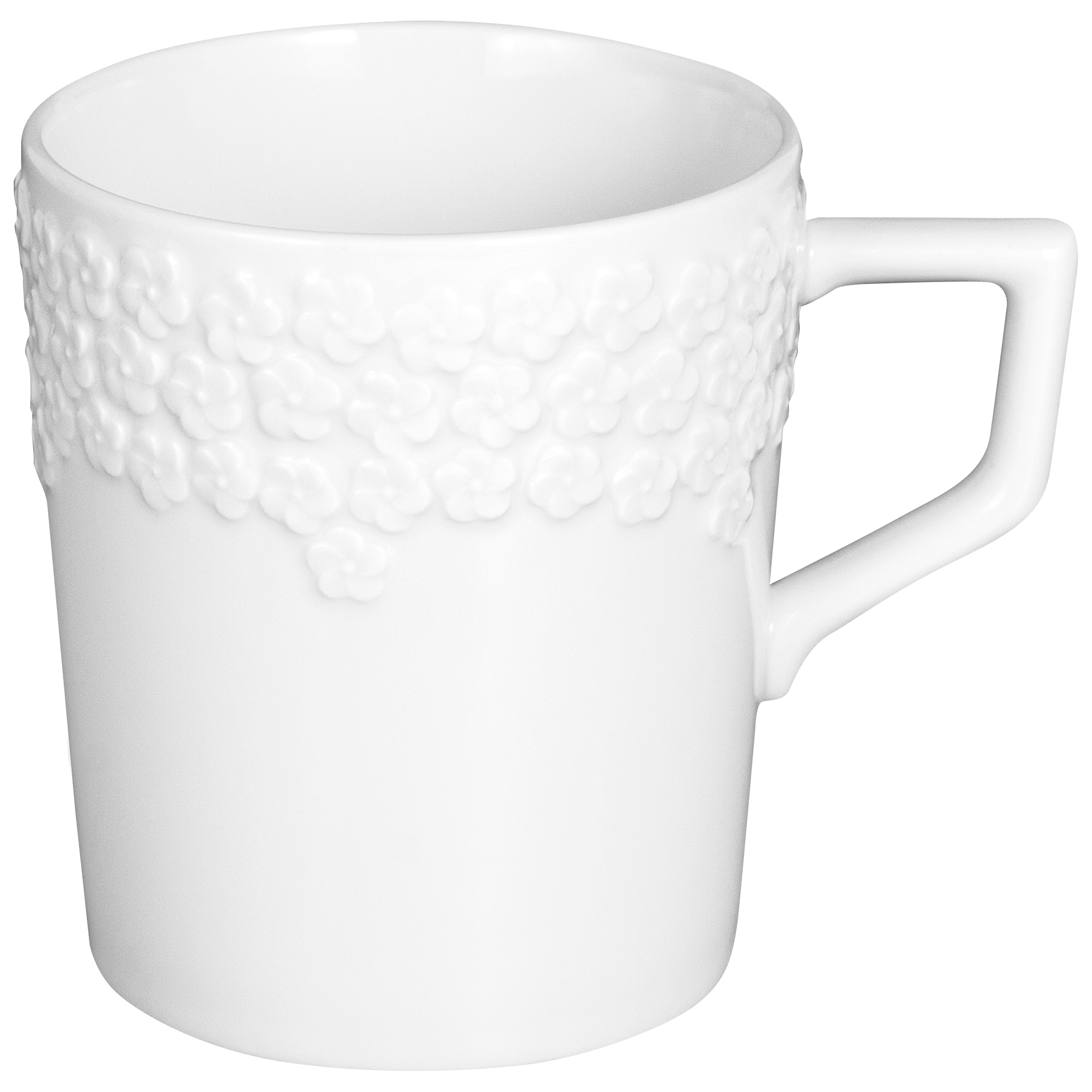 Henkelbecher mit Relief - Lippenrand, Weiß, 0,25 l | Meissen No.41 Royal Blossom 000001 - 42576 - Meissen Weimar