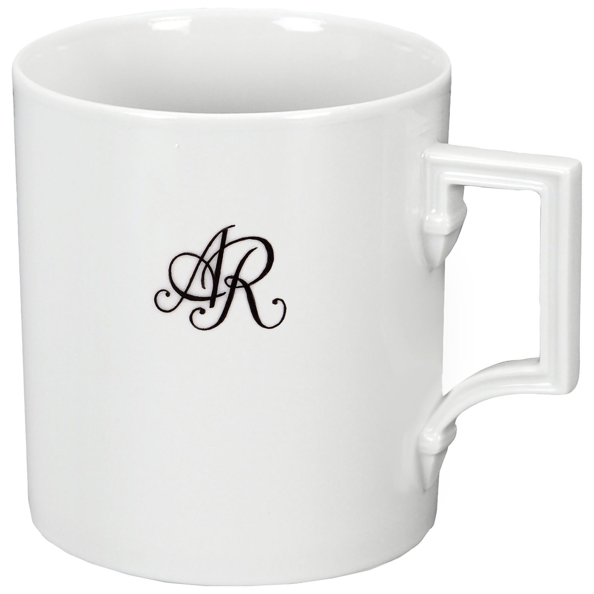 Henkelbecher, Monogramm, 2 Buchstaben, schwarz, 0,25 l | Meissen Mug Berlin 97B204 - 55810 - Meissen Weimar