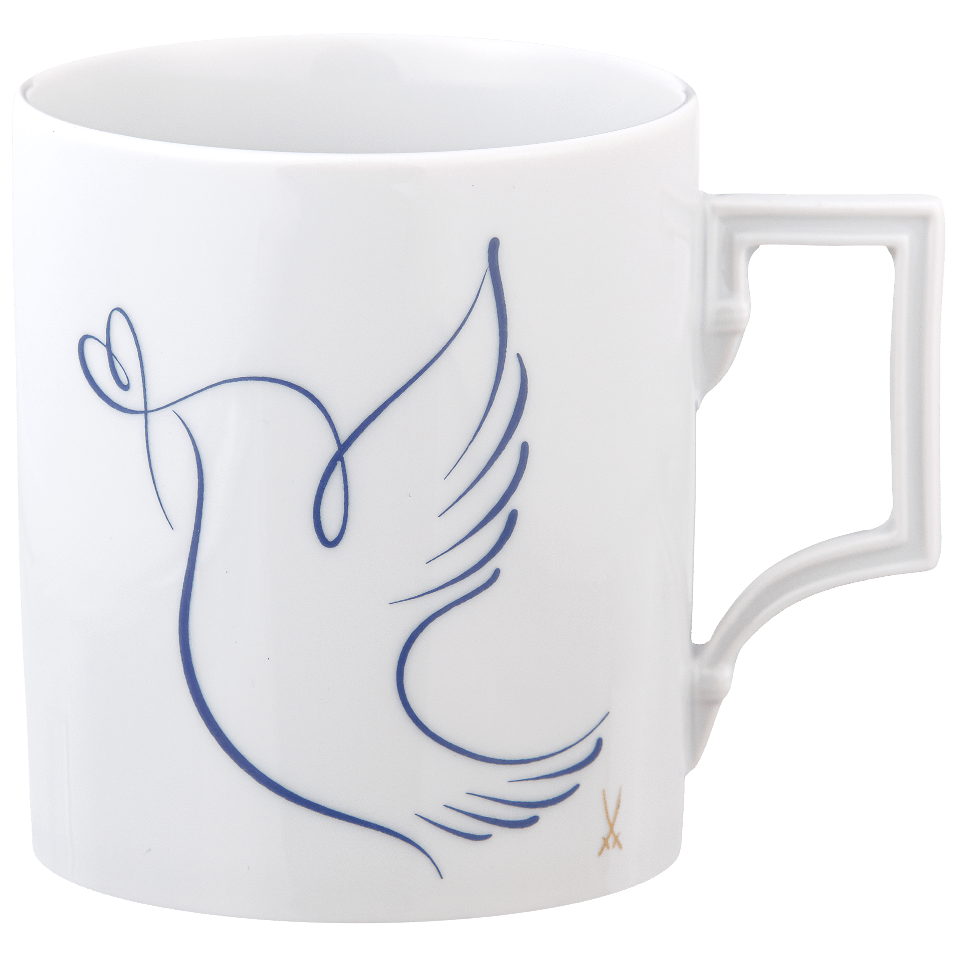 Henkelbecher, "Peace Collection", Peace Dove, Friedenstaube blau, 0,25 l | The Meissen Mug Collection - Berlin 79A876 - 55810 - Meissen Weimar