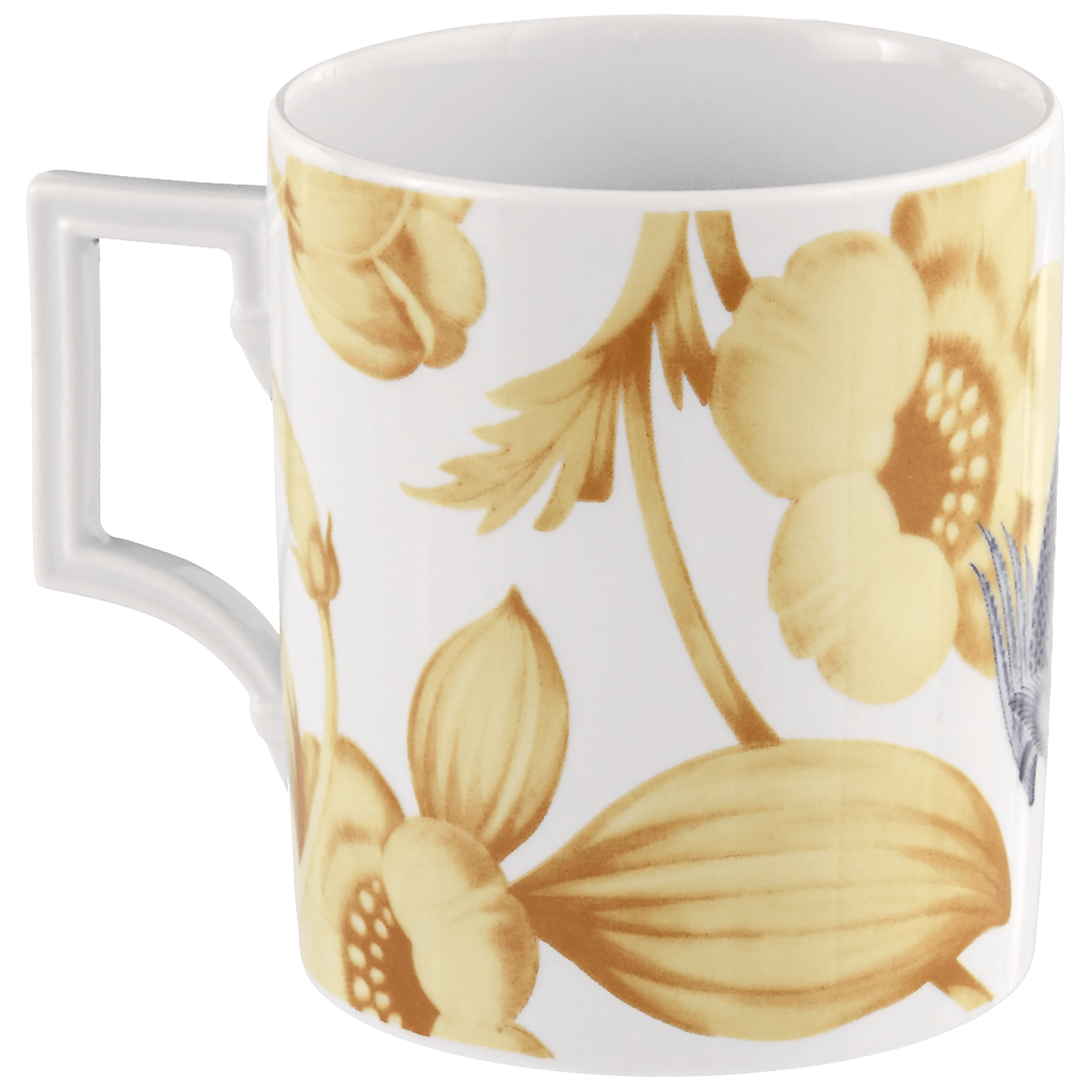 Henkelbecher, "Secret Garden", Kranich mit gelben Blüten, 0,25l | The Meissen Mug Collection - Berlin 79A450 - 55810 - Meissen Weimar