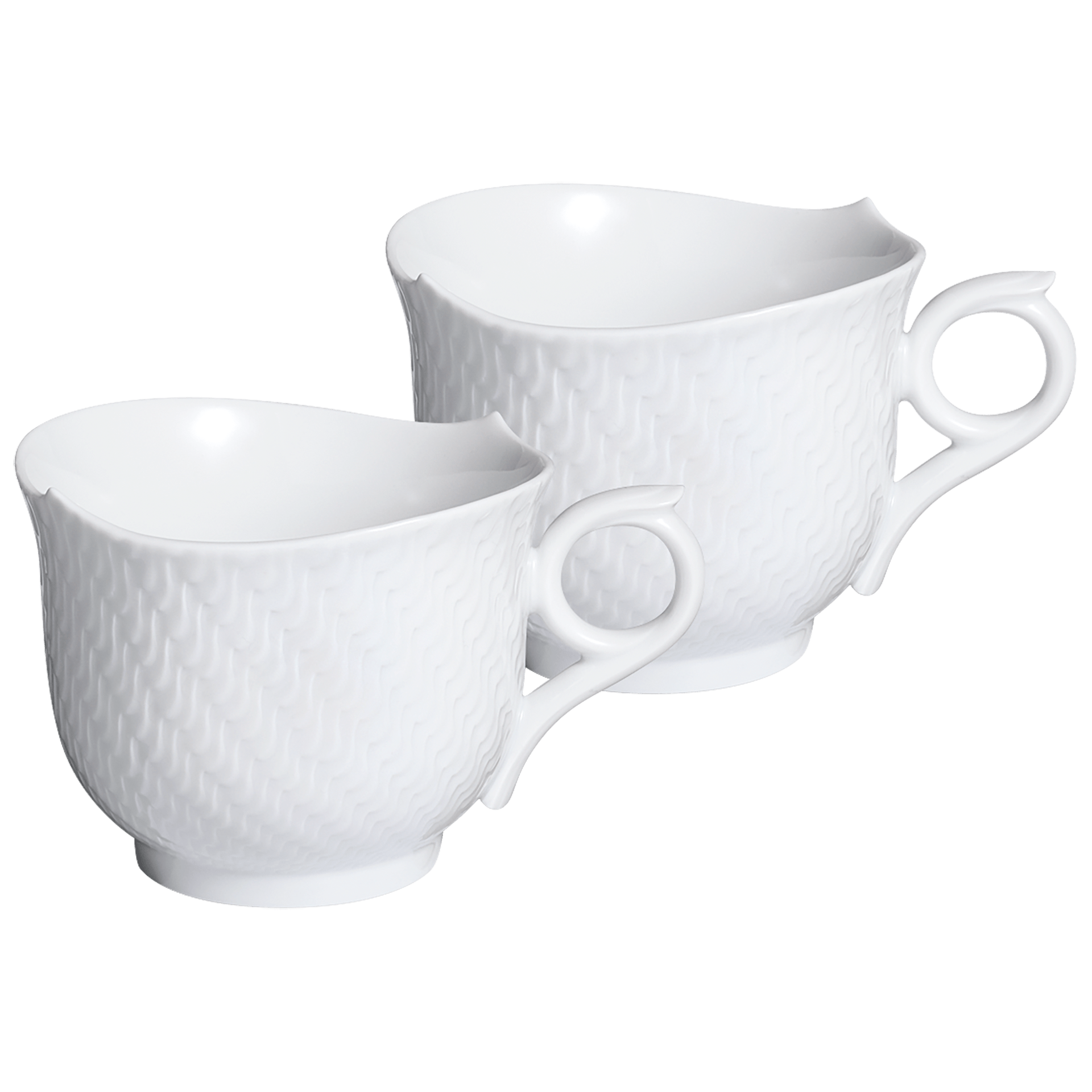 Henkelbecher - Set für Zwei, 2 - tlg, weiß | Meissen Wellenspiel Relief 000001 - C2916 - Meissen Weimar