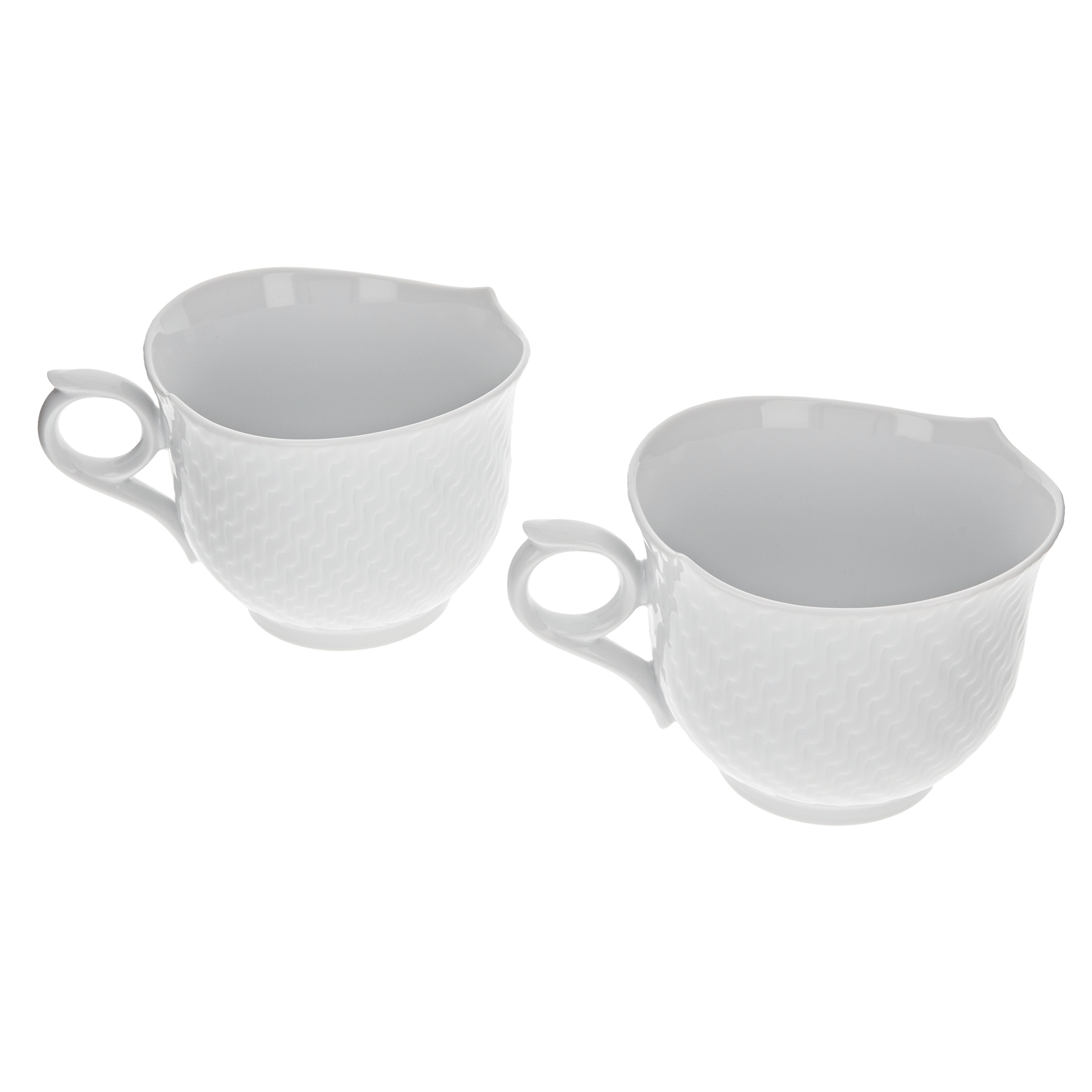 Henkelbecher - Set für Zwei, 2 - tlg, weiß | Meissen Wellenspiel Relief 000001 - C2916 - Meissen Weimar