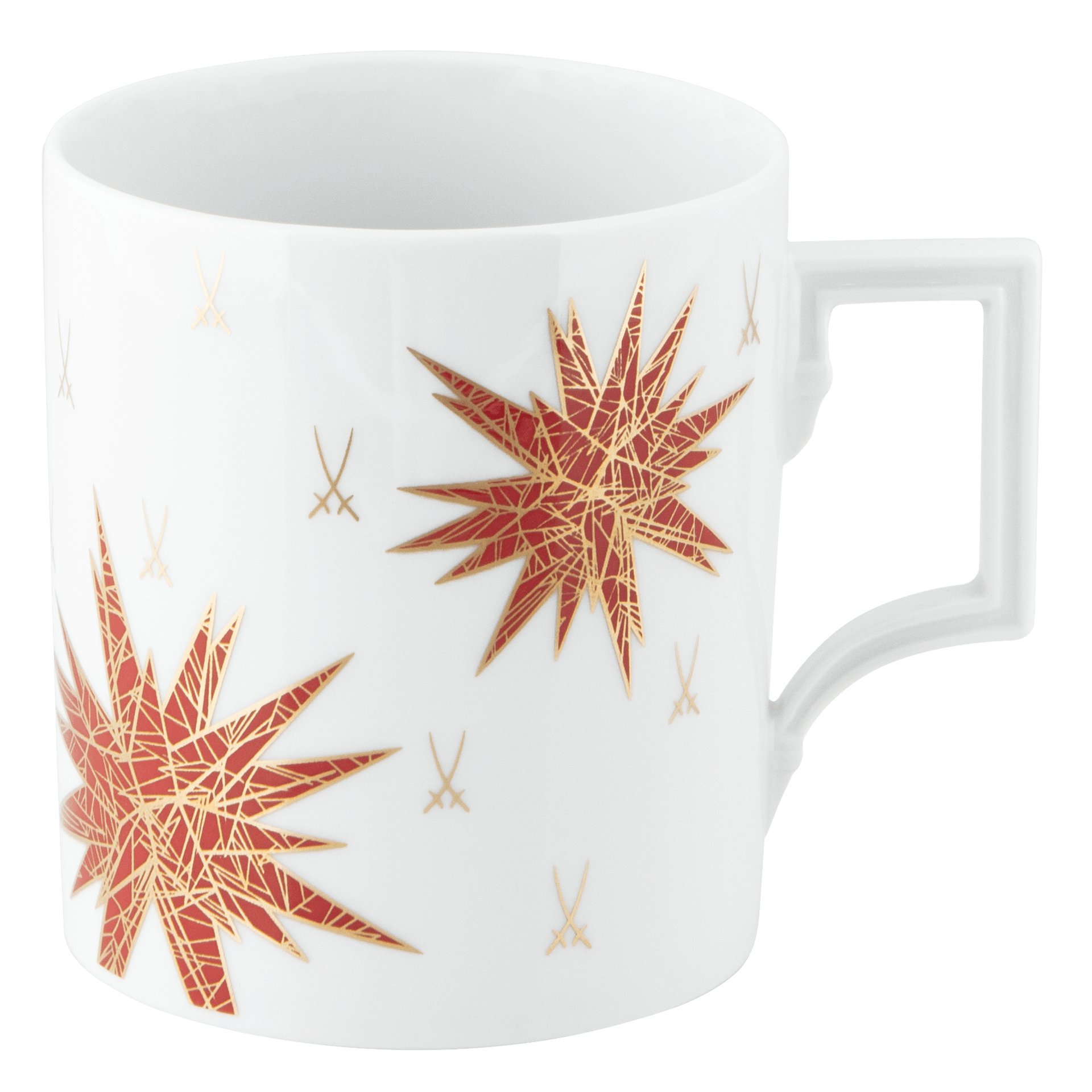 Herrnhuter® - Set, 2 - tlg., Miniaturstern rot, inkl. Netzgerät, Henkelbecher MUG Form "Berlin", Miniaturstern rot | Meissen - Set Kollektion 79B370 - 55N01 - Meissen Weimar