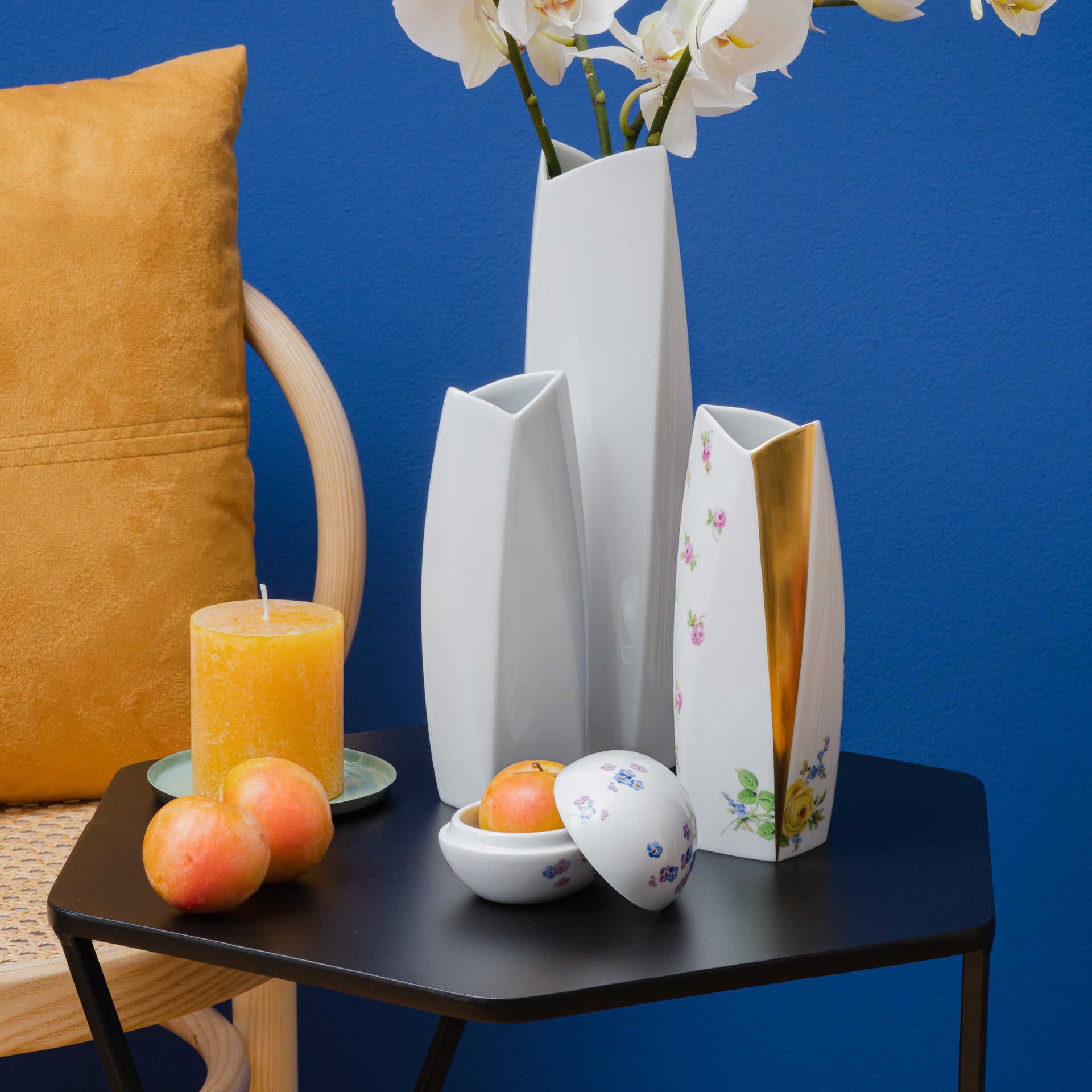 Home - Deco - Set, Vasen, Weiß, 33 cm / 25 cm, 2 - teilig | Meissen Vasen Kollektion 000001 - c5006 - Meissen Weimar