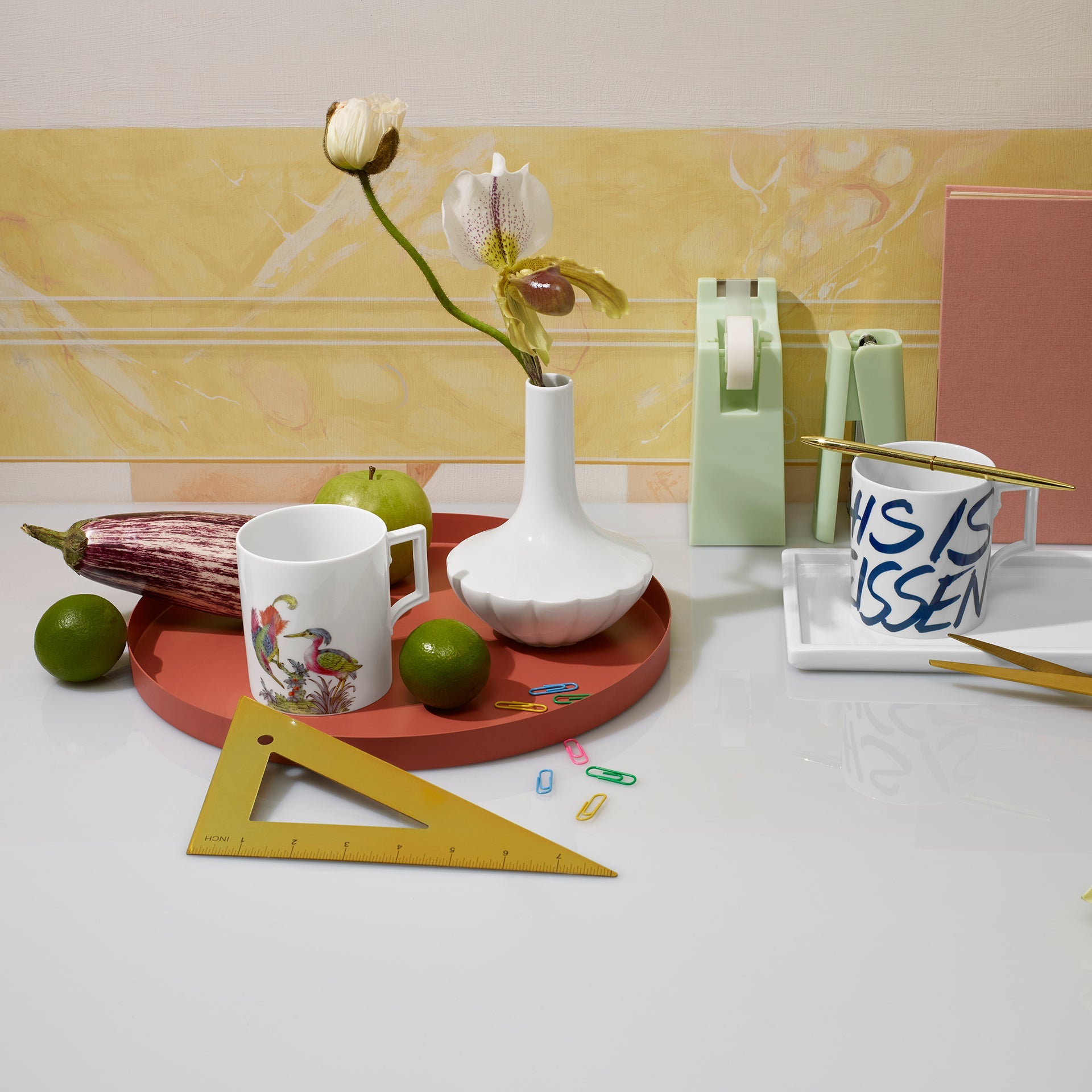 Homeoffice - Set Henkelbecher Fancy Birds & Vase Landscape, 2 - teilig | Meissen Fine Dining 79a425 - c5545 - Meissen Weimar