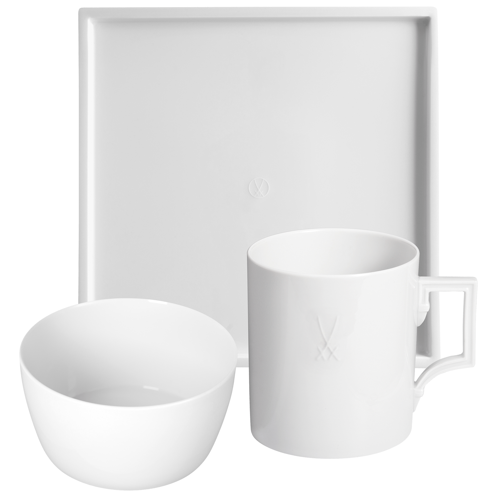 Homeoffice - Set Kaffeebecher Berlin, Platte und Schüssel weiß, 3 - teilig | Meissen Cosmopolitan 000001 - c5548 - Meissen Weimar