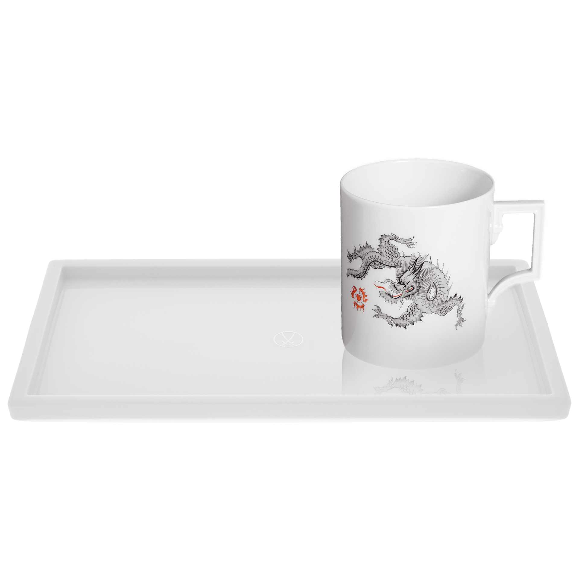 Homeoffice - Set, Ming - Drache, Platte L 31 cm, Henkelbecher 240 ml, 2 - tlg. | Meissen Cosmopolitan 33a173 - c5543 - Meissen Weimar