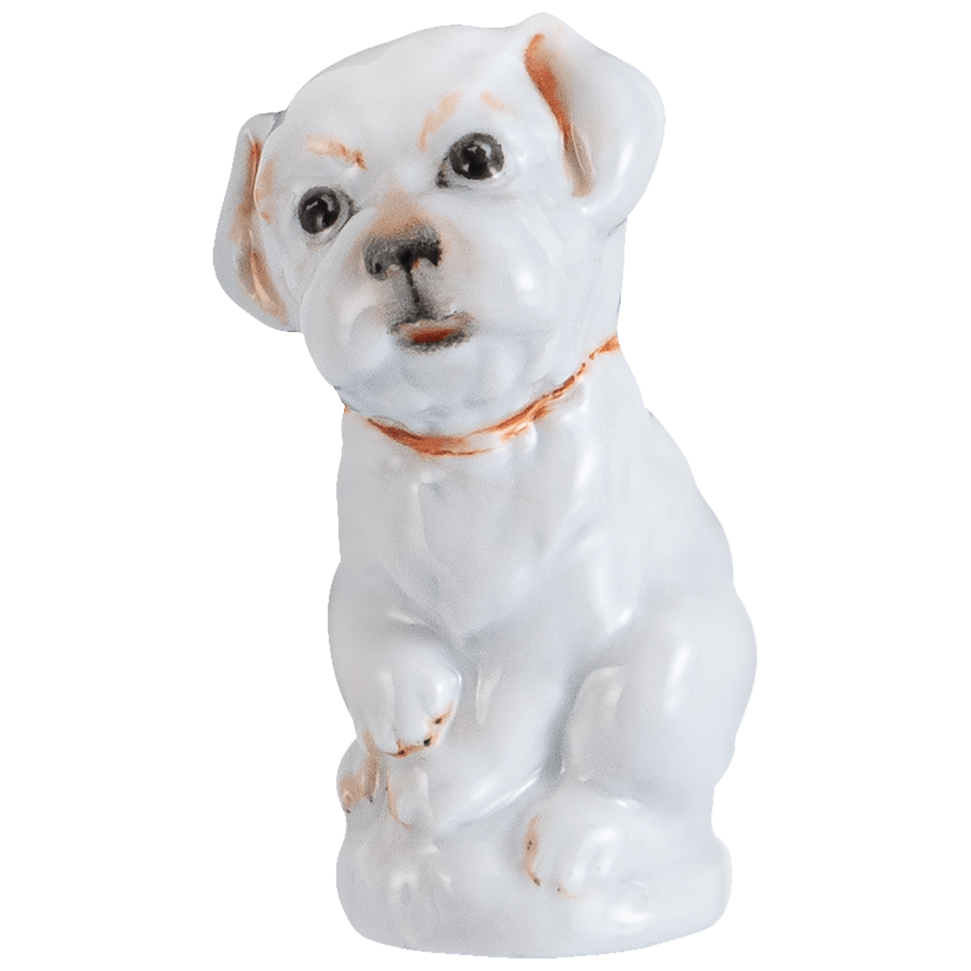 Hund, Rot staffiert, leicht, H 5,5 cm | Meissen Figuren - Edition Tierkinder 90A426 - 78003 - Meissen Weimar