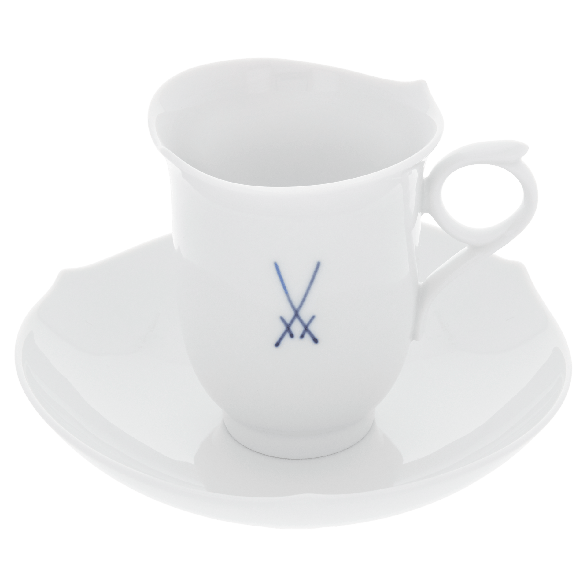 Kaffeetasse auf Fuß, Markenzeichen 'Meissen', kobaltblau, V 0,15 l | Meissen Wellenspiel Pur 825001 - 28582 - Meissen Weimar