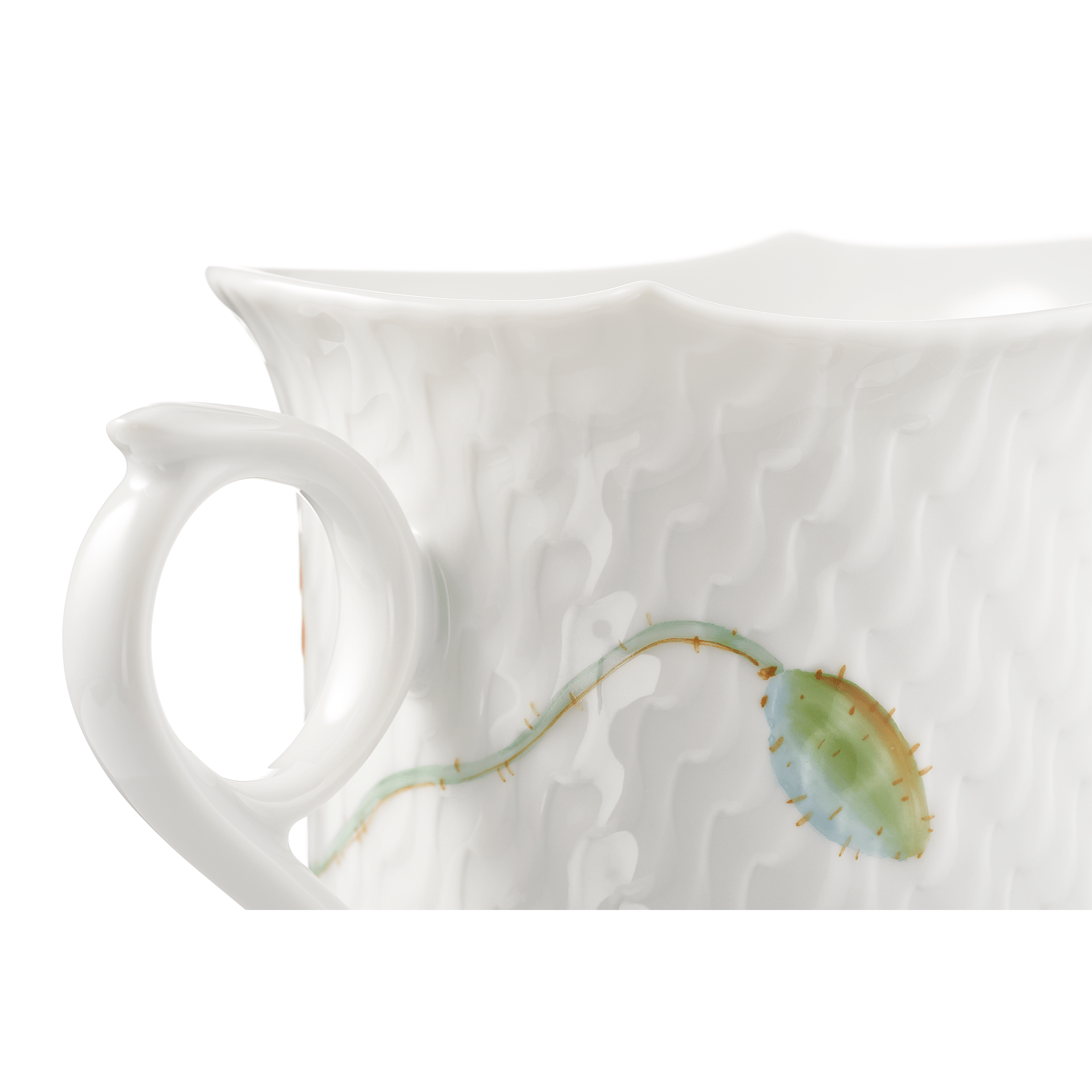 Kaffeetasse, Blumenmalerei "Wilder Mohn", rot, weißer Rand, 0,15 l | Meissen Wellenspiel Relief 615201 - 29582 - Meissen Weimar