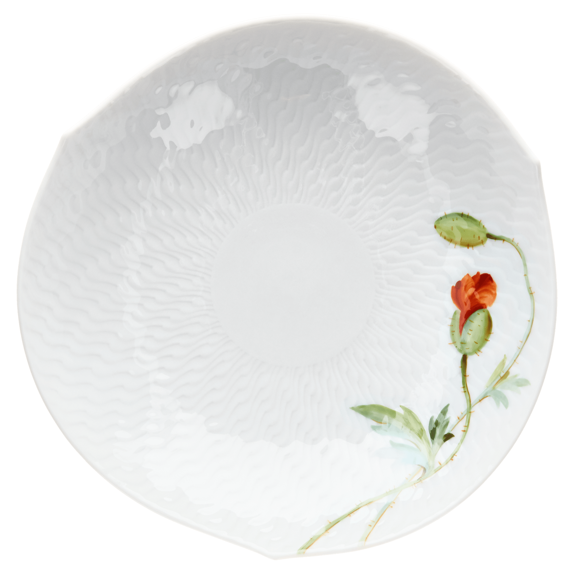 Kaffeetasse, Blumenmalerei "Wilder Mohn", rot, weißer Rand, 0,15 l | Meissen Wellenspiel Relief 615201 - 29582 - Meissen Weimar