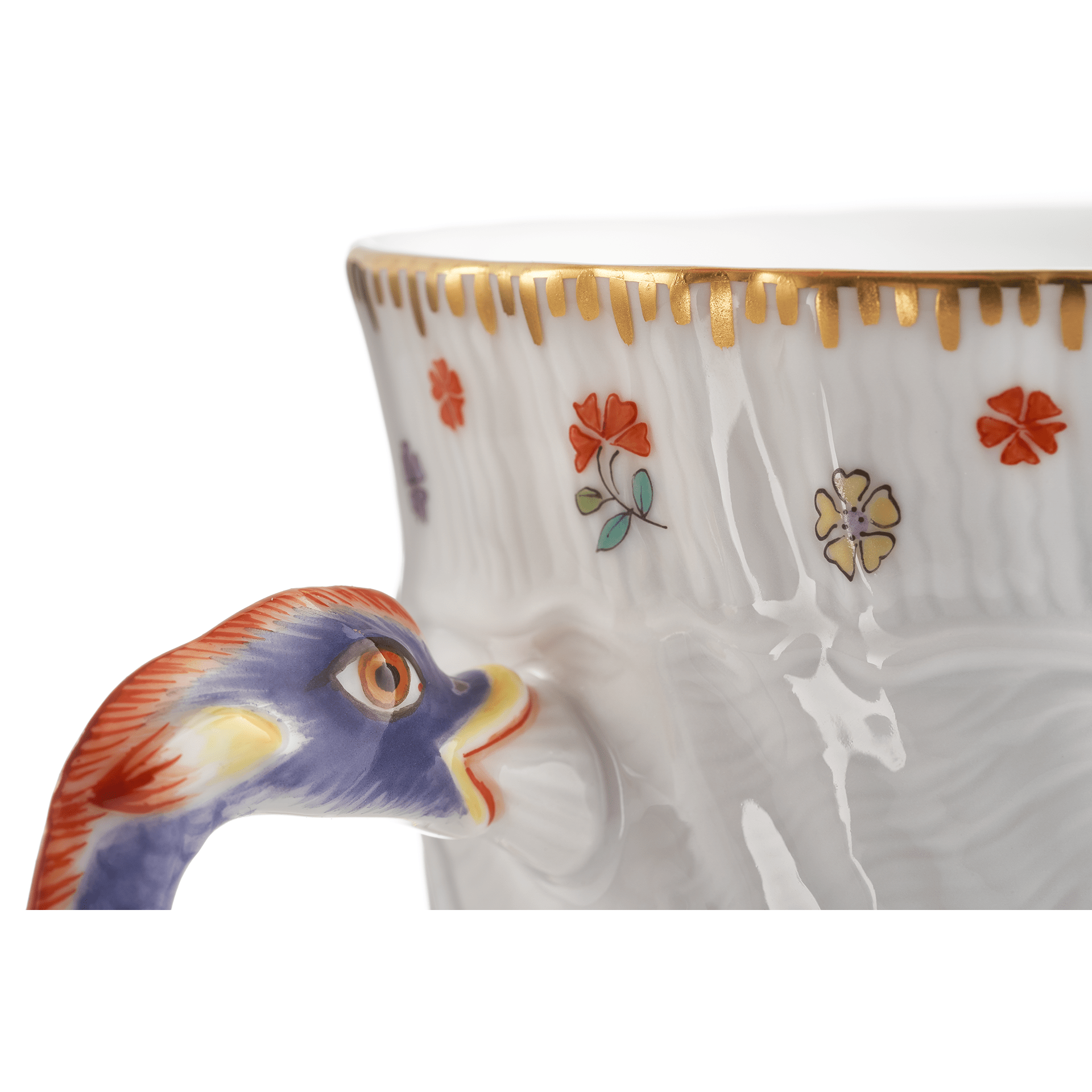 Kaffeetasse mit Untertasse, Indische Blumenzweige, gestreute Blümchen, Goldkante, Goldrand, V 0,15 l | Meissen Schwanendessin 397152 - 05585 - Meissen Weimar