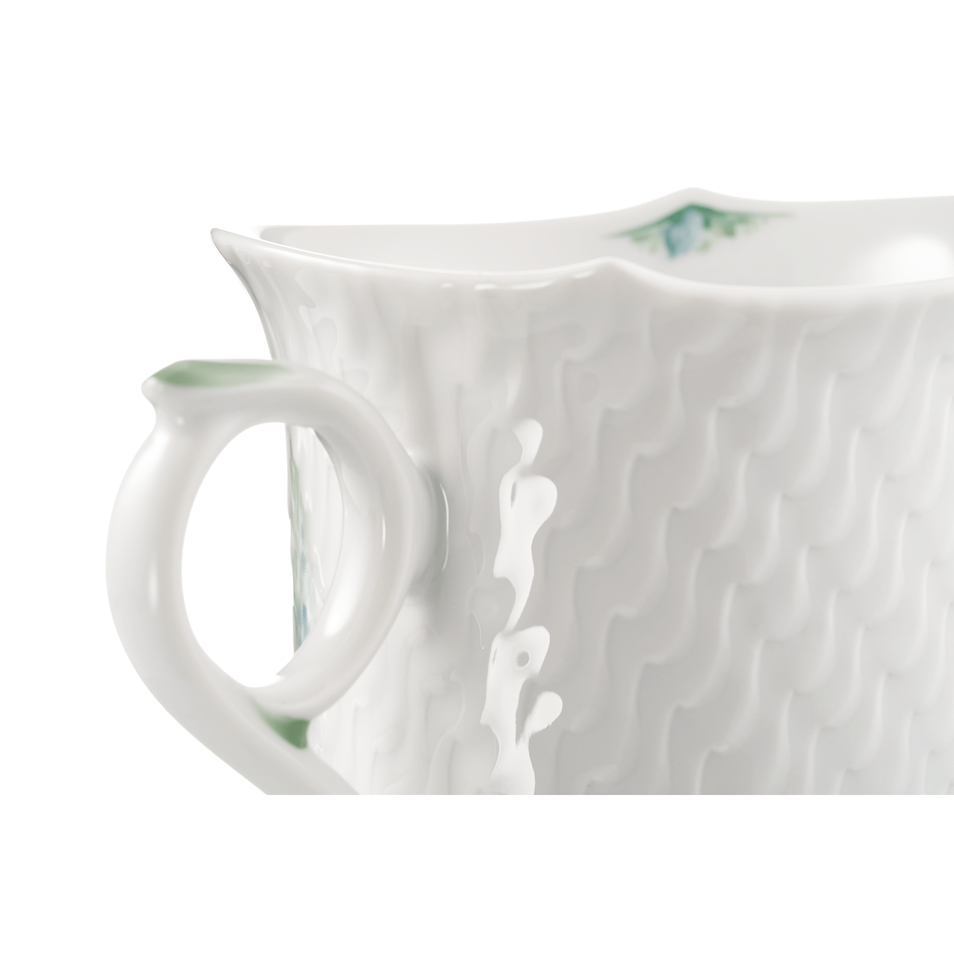 Kaffeetasse, Waldflora mit Insekten, bunt, weißer Rand, V 0,15 l | Meissen Wellenspiel Relief 614501 - 29582 - Meissen Weimar