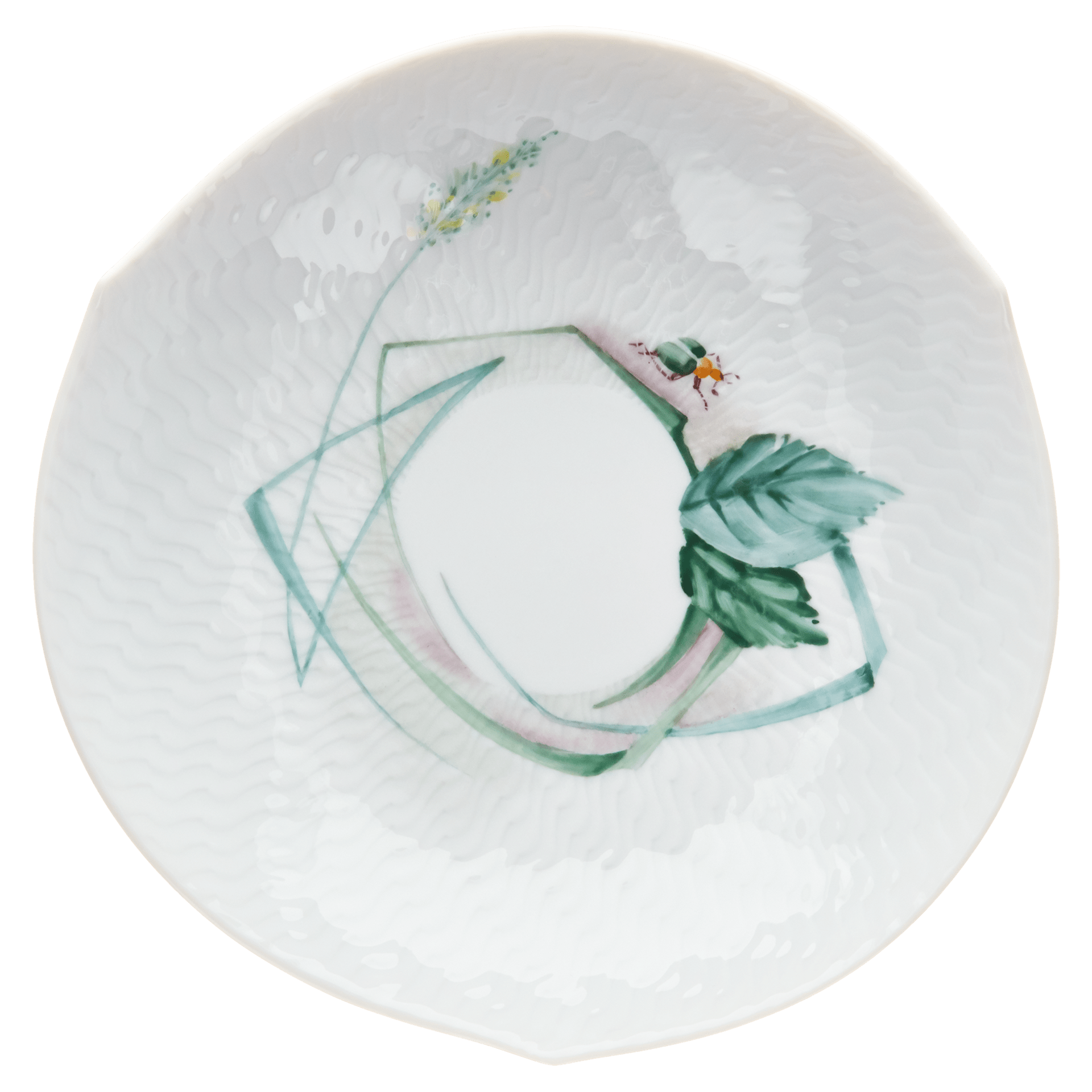 Kaffeetasse, Waldflora mit Insekten, bunt, weißer Rand, V 0,15 l | Meissen Wellenspiel Relief 614501 - 29582 - Meissen Weimar