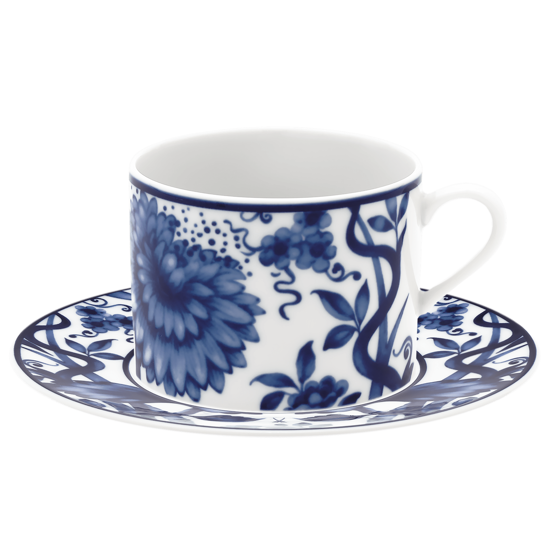 Kaffeetasse Weiß Ø 14,5 cm | Meissen No. 41 Noble Blue 79b500-36582 - Meissen Weimar