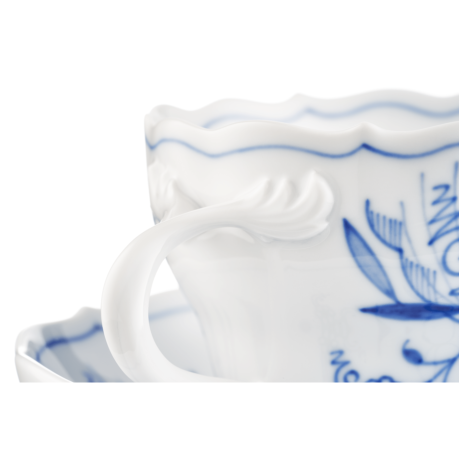 Kaffeetasse, Zwiebelmuster, kobaltblau, weißer Rand, V 0,2 l | Meissen Form 'Neuer Ausschnitt' 800101 - 00582 - Meissen Weimar