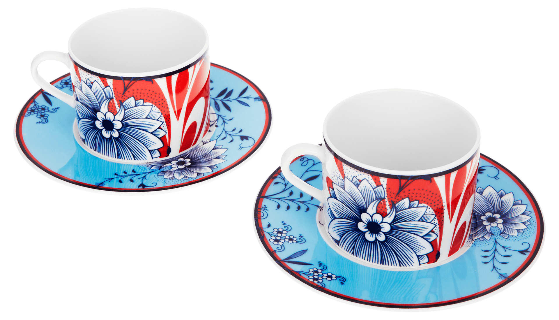 Kaffeetassen - Set Bloomy Feathers, 2 - teilig | Meissen No.41 Collage 79a545 - c3602 - Meissen Weimar