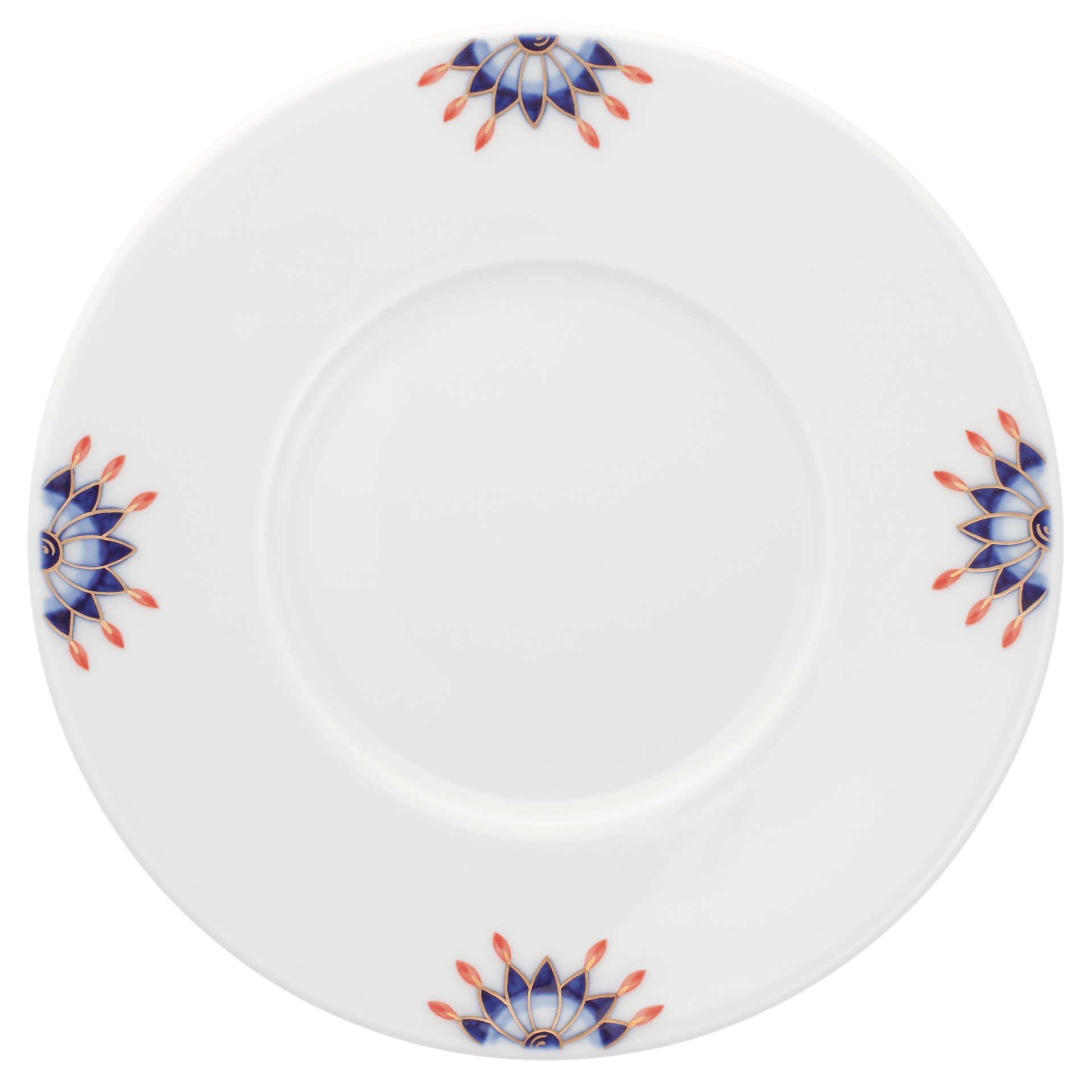 Kaffee/Tee/Cappuccinountertasse, Blütenknospe, kobaltblau, rot und goldschattiert, Ø 14,5 cm | Meissen No. 41 Noble Blue 802290 - 41562 - Meissen Weimar