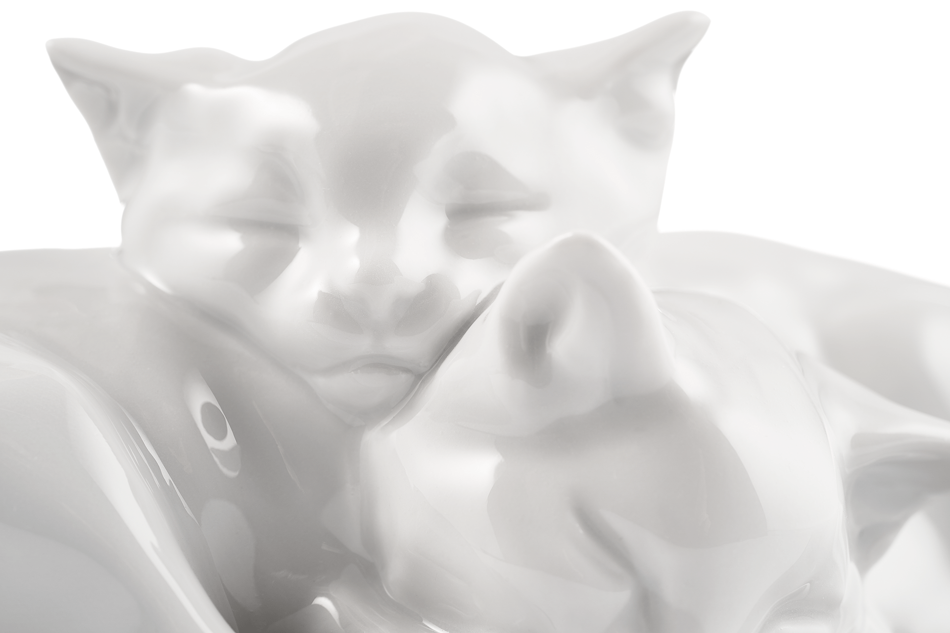 Katzengruppe, Weiß, H 4,5 cm | Meissen Figurengruppe 000001 - 78837 - Meissen Weimar