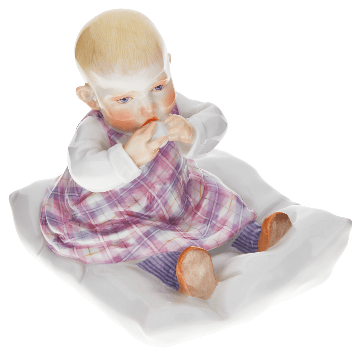 Kind auf Kissen, Bunt staffiert, H 12,5 cm | Meissen Figuren - Edition Hentschelkinder 900100 - 73355 - Meissen Weimar