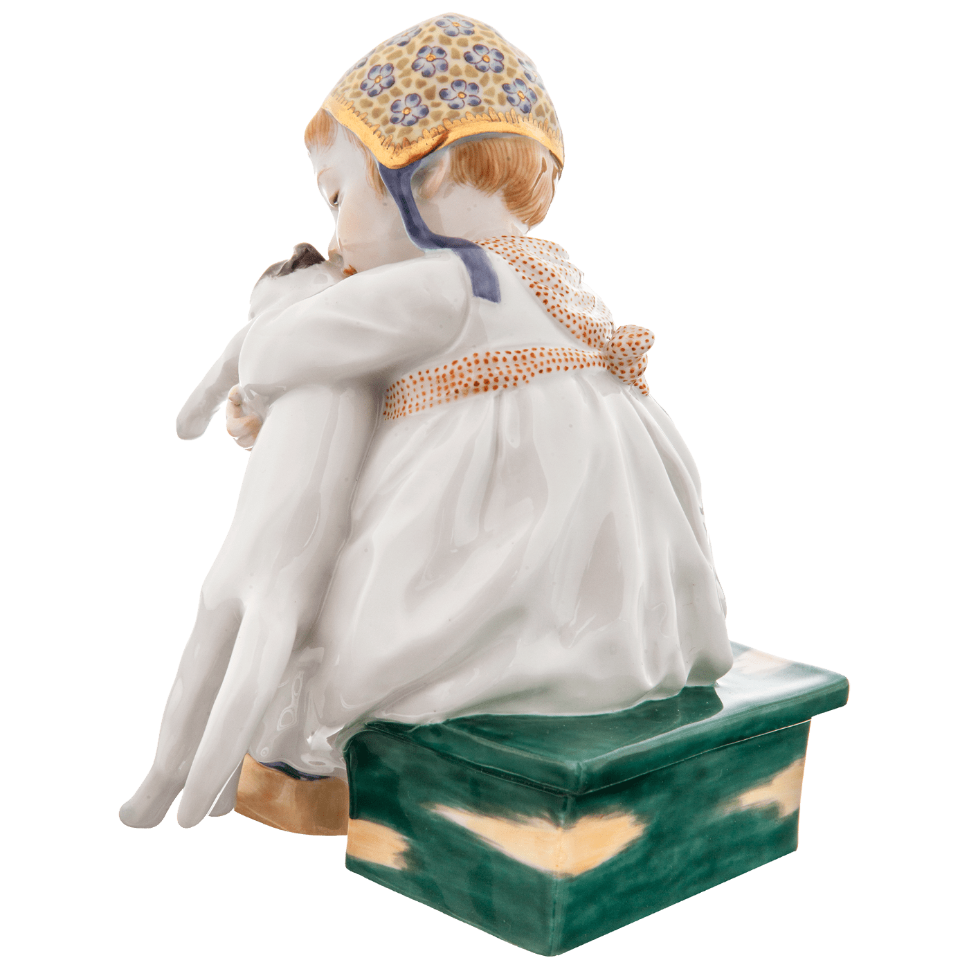Kind mit Katze, Bunt und gold staffiert - , H 12 cm | Meissen Figuren - Edition Hentschelkinder 900300 - 73367 - Meissen Weimar