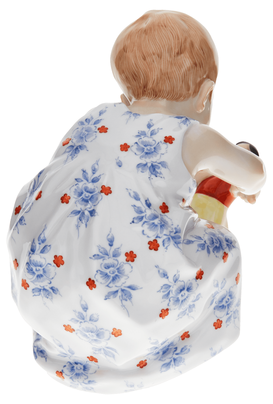 Kind mit Puppe, Bunt staffiert, H 11 cm | Meissen Figuren - Edition Hentschelkinder 900100 - 73363 - Meissen Weimar