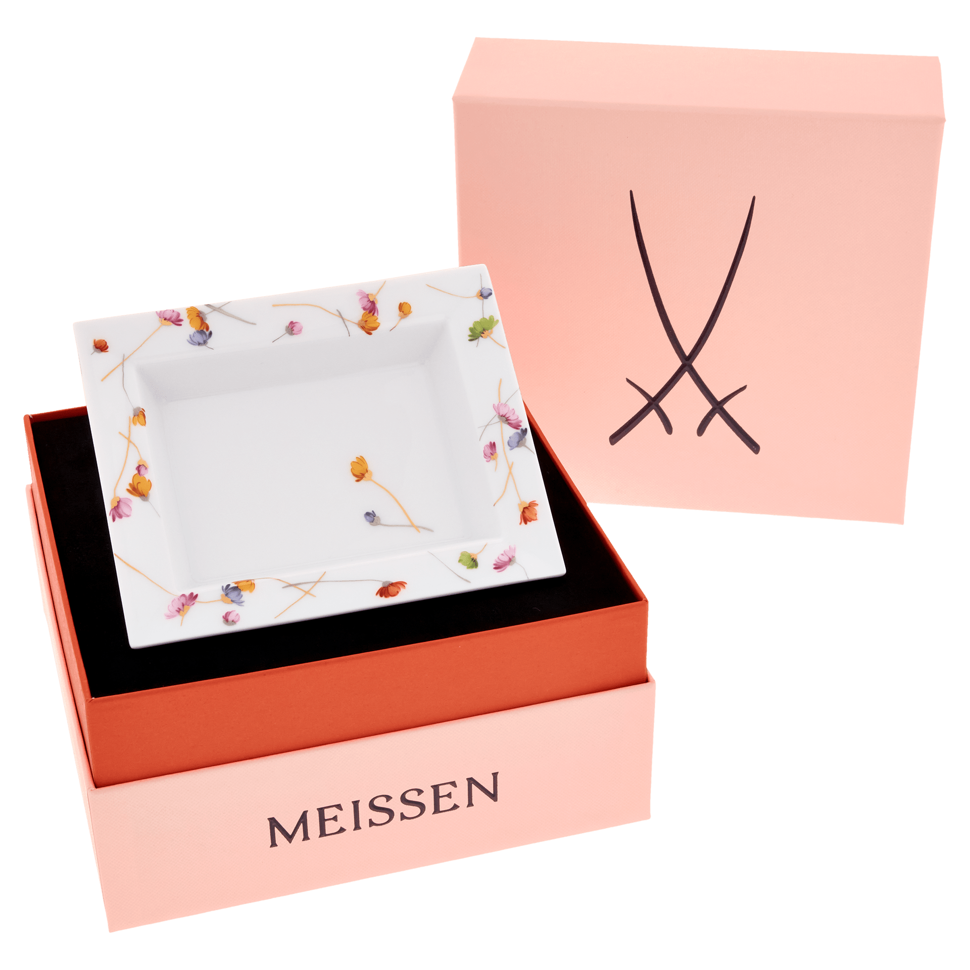 Kleine Schale, eckig, 'Precious Flowers', 12,3x 10 cm | Meissen Vide Poche 018501 - 53268 - Meissen Weimar