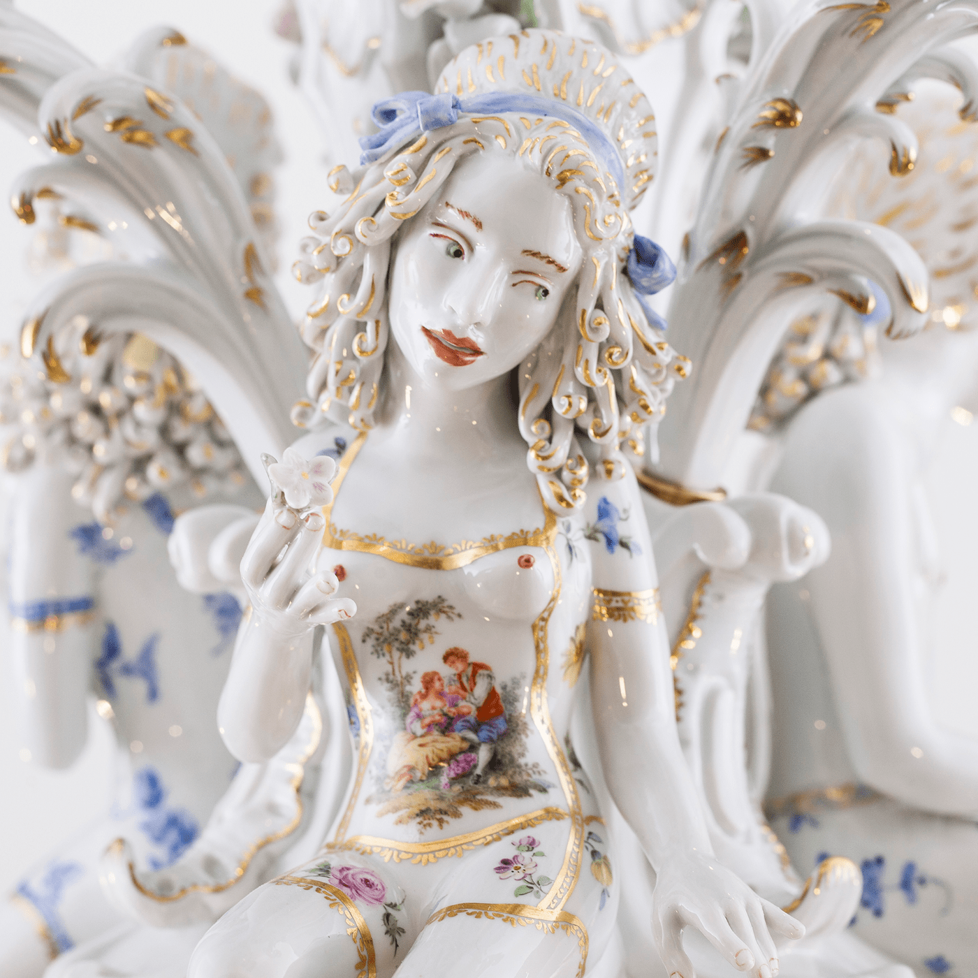Kronleuchter Zitrone, Porzellan, H 105 cm | Meissen Figuren - Edition Künstlerkapelle 65c028 - 79m91 - Meissen Weimar