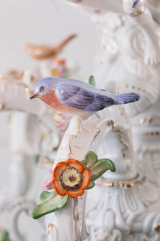Kronleuchter Zitrone, Porzellan, H 105 cm | Meissen Figuren - Edition Künstlerkapelle 65c028 - 79m91 - Meissen Weimar